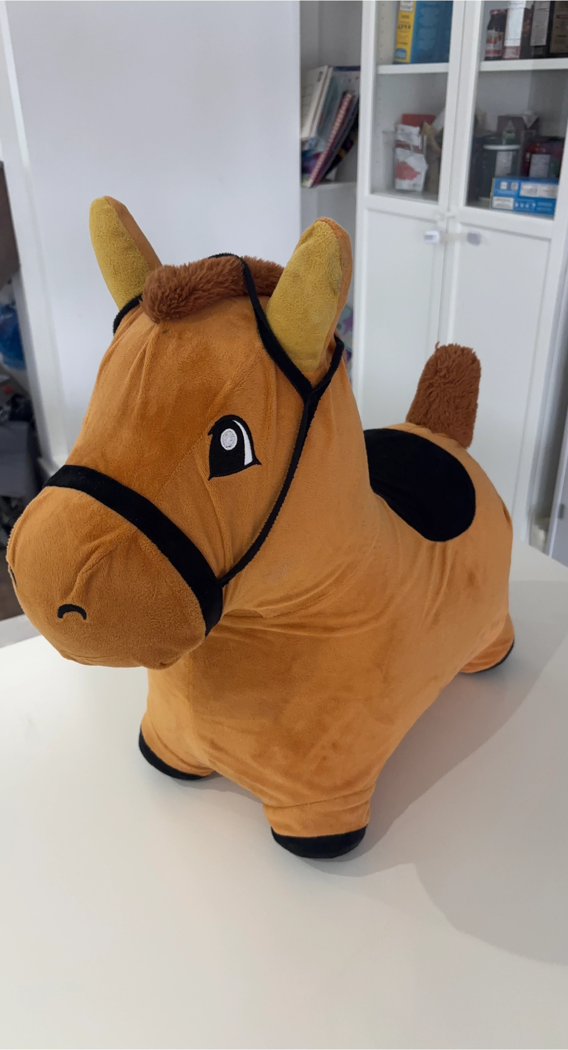 Brown Plush Horse Bouncing Toy