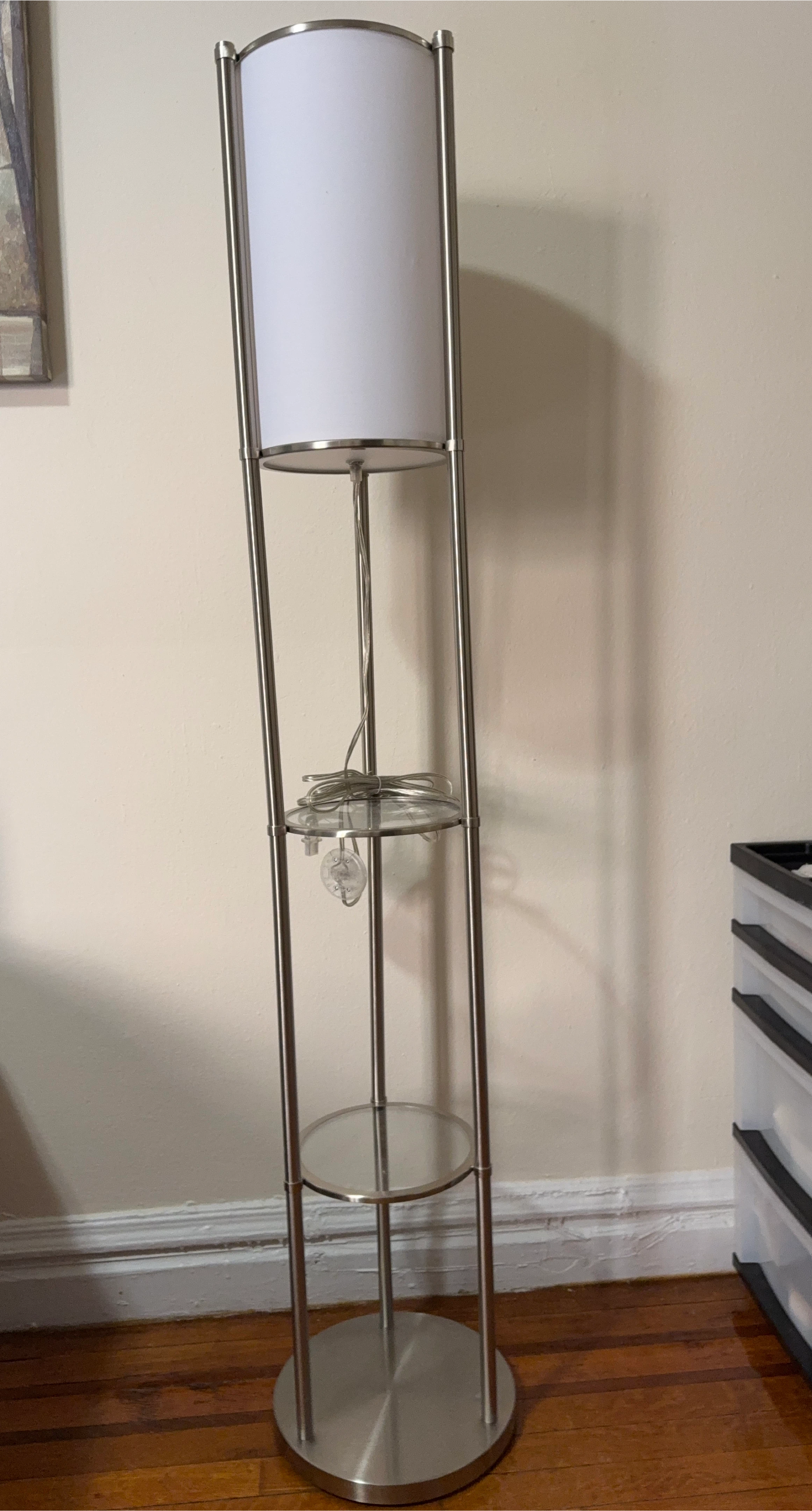 Modern Floor Lamp with Shelves