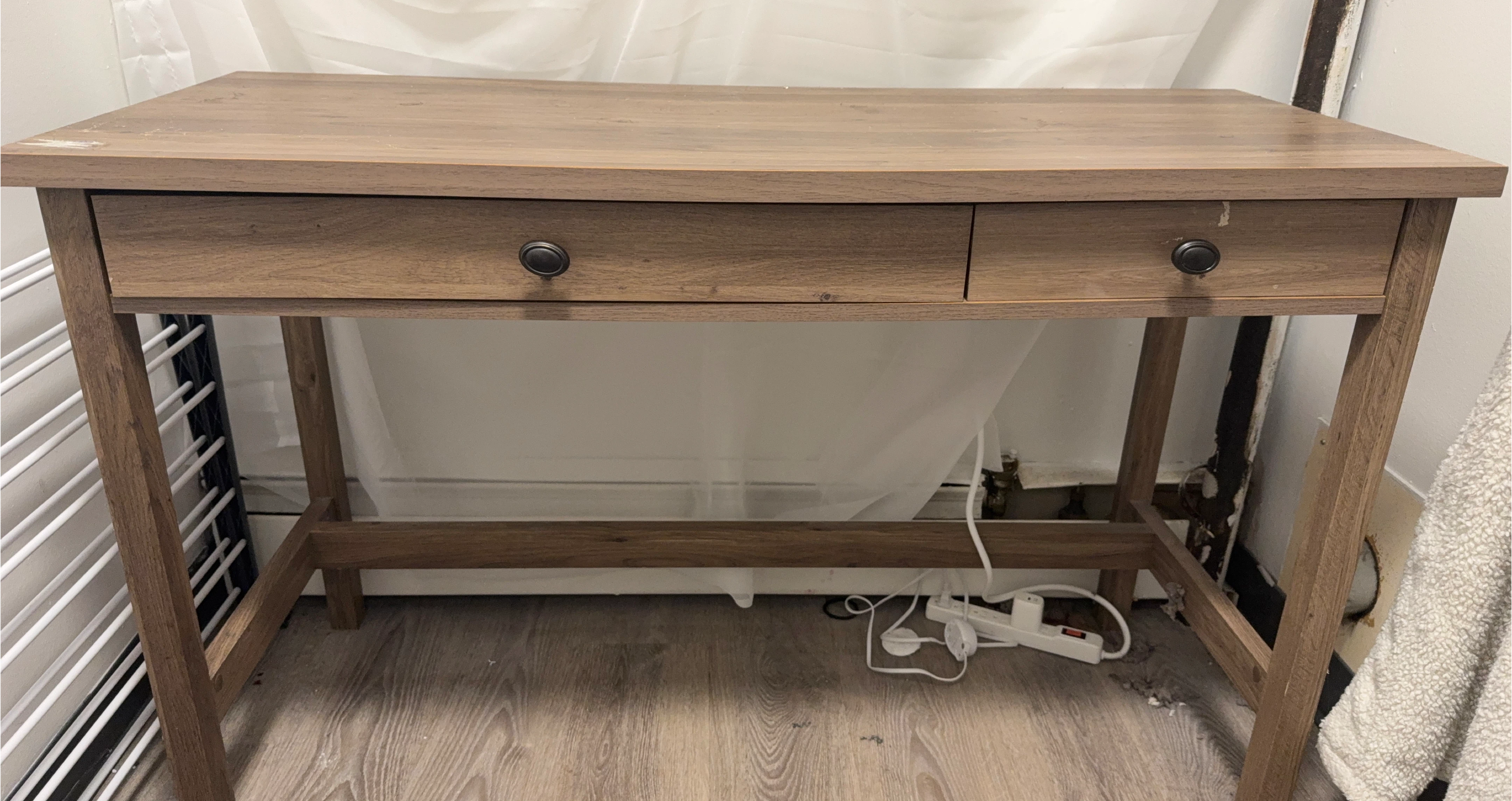 Wooden Desk with Two Drawers
