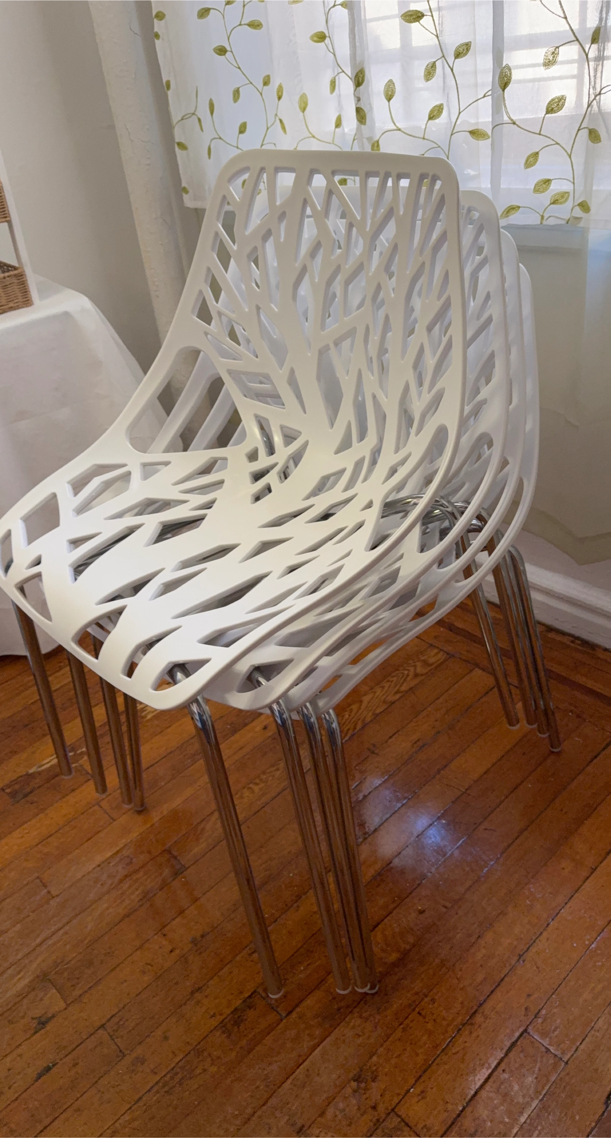 White Modern Dining Chairs - Set of 4