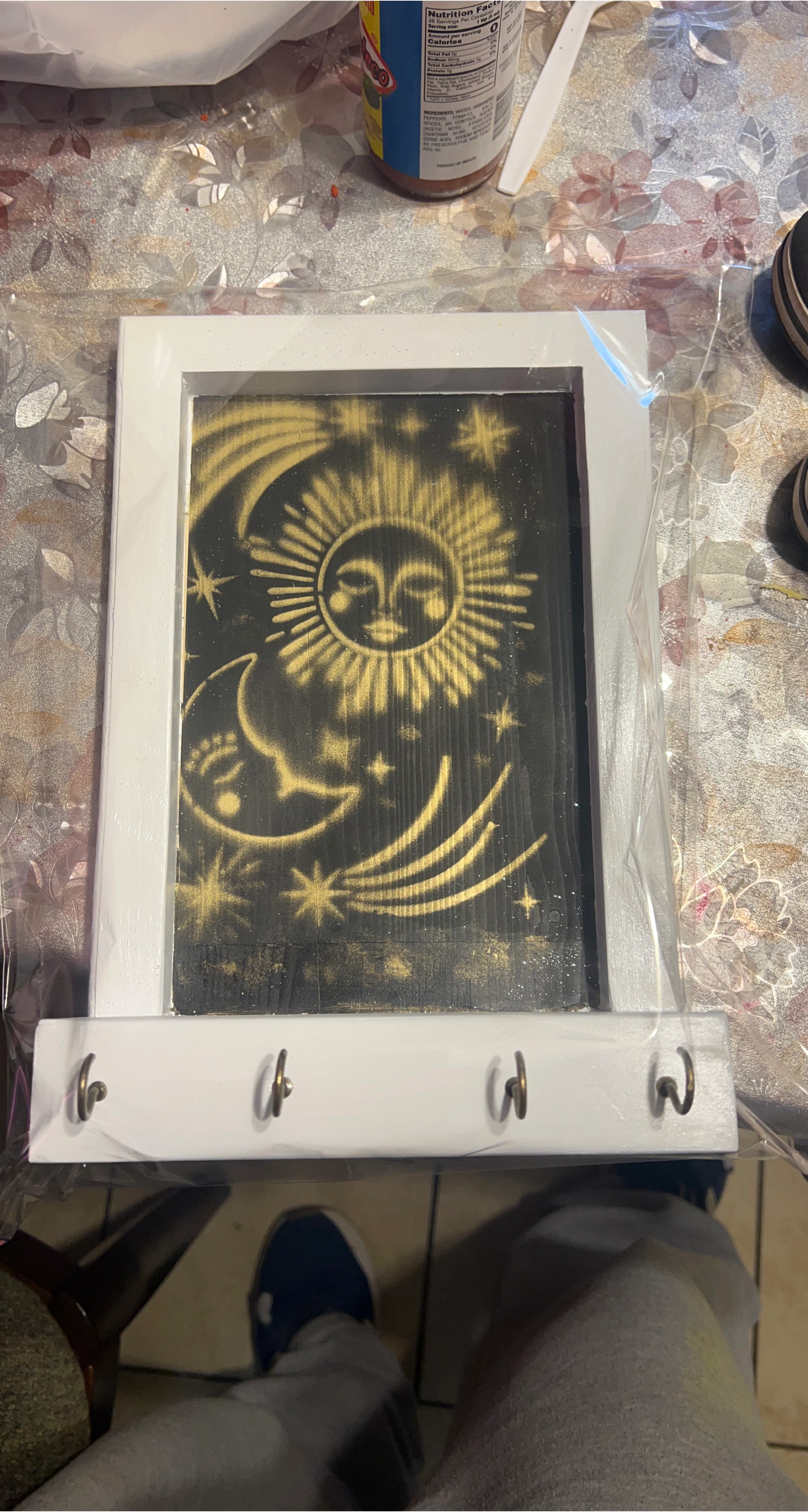 Sun and Moon Key Holder Wall Decor