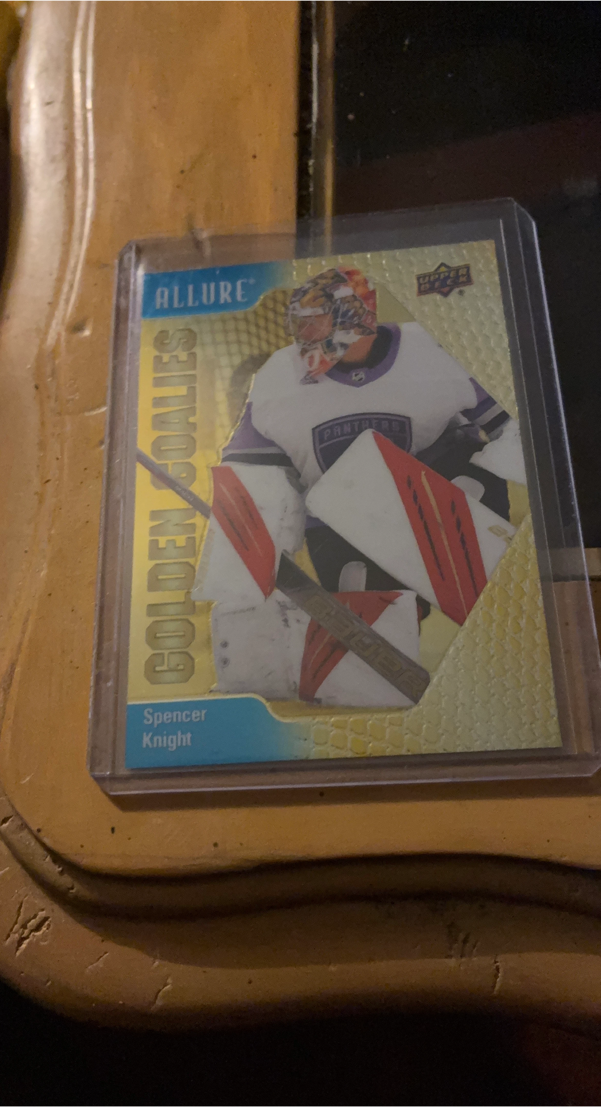 Upper Deck Allure Spencer Knight Golden Goalies Hockey Card