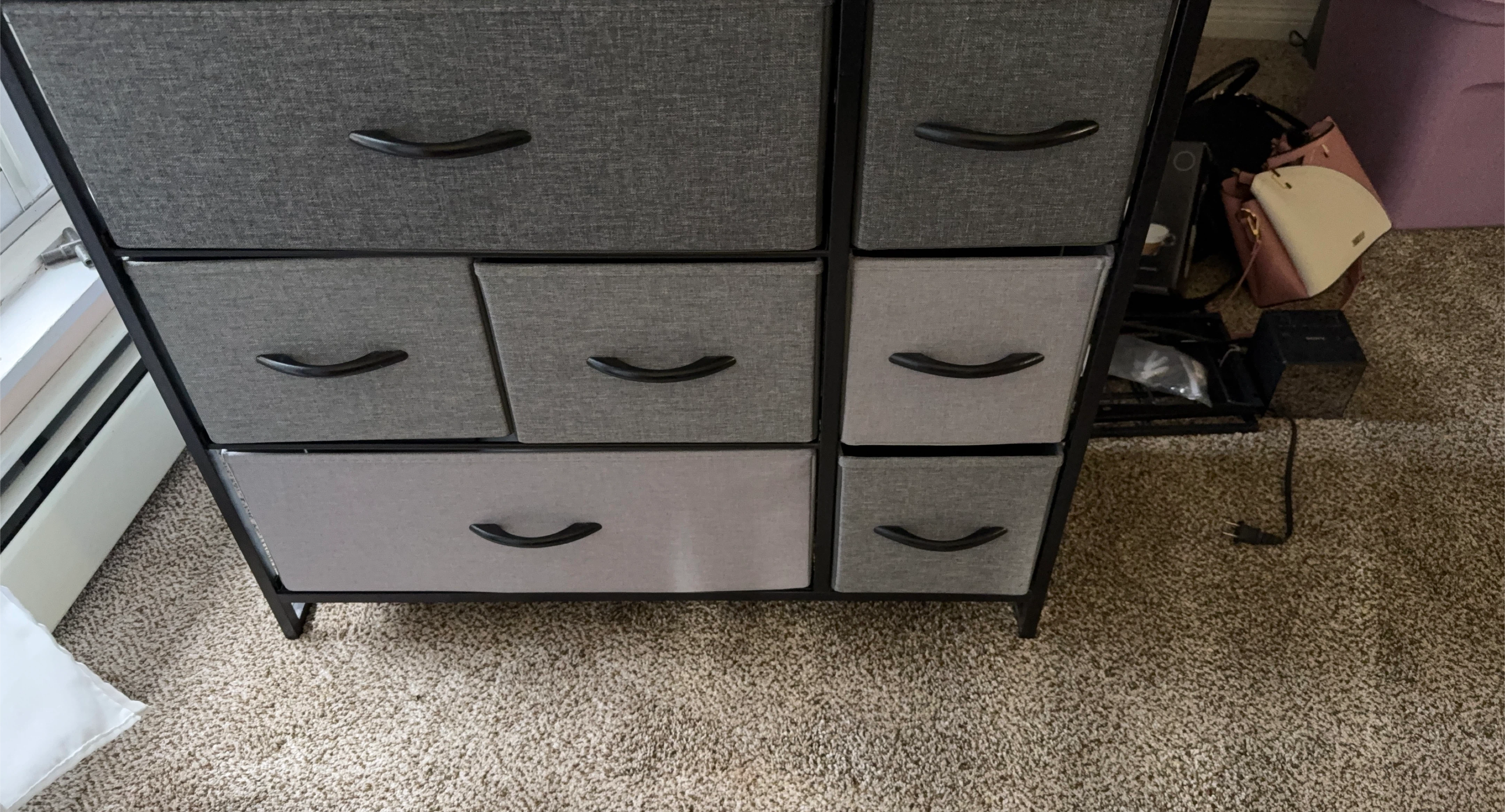 Grey Fabric Drawer Dresser