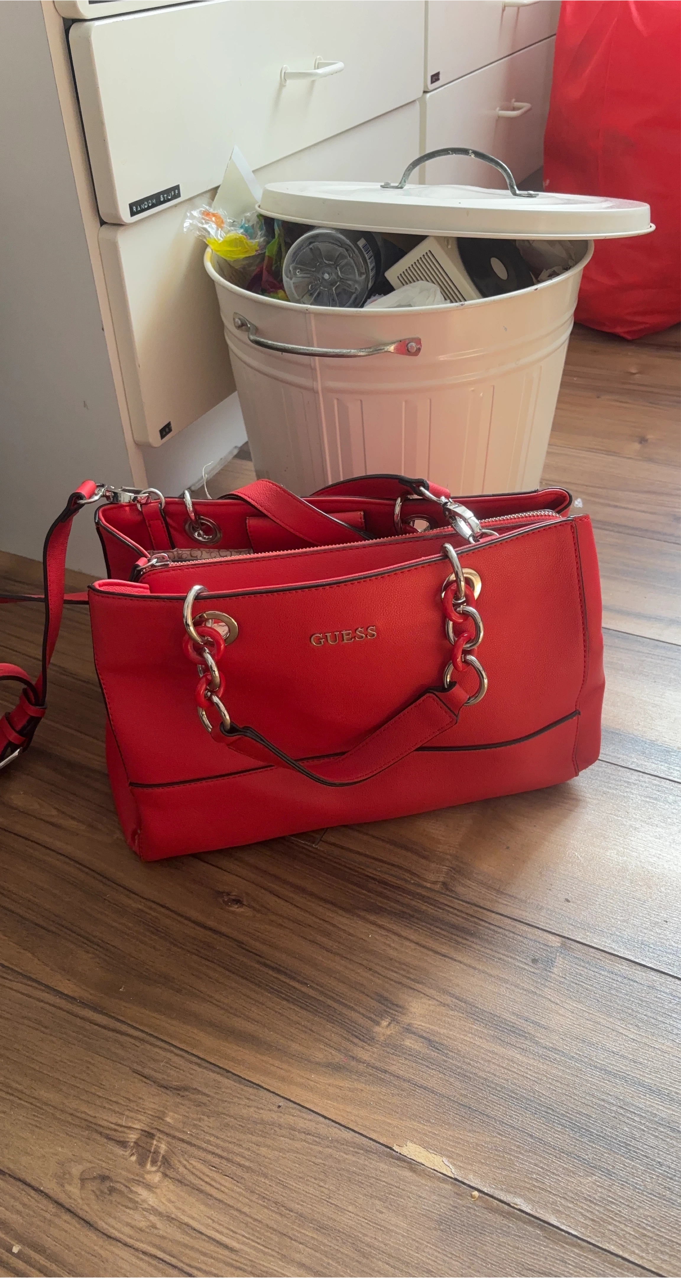 Red Guess Satchel purse