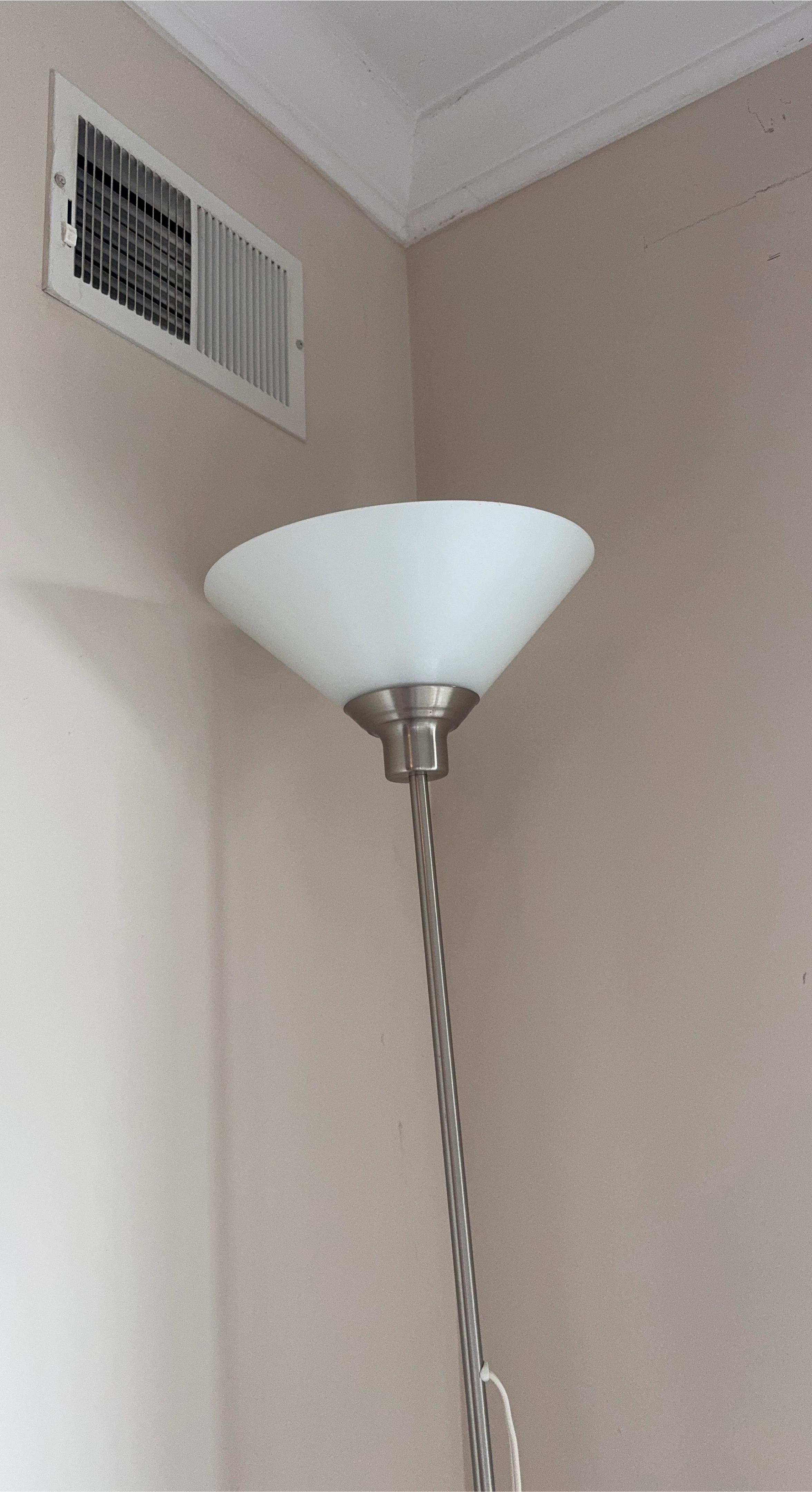 Brushed Nickel Floor Lamp with Frosted Glass Shade