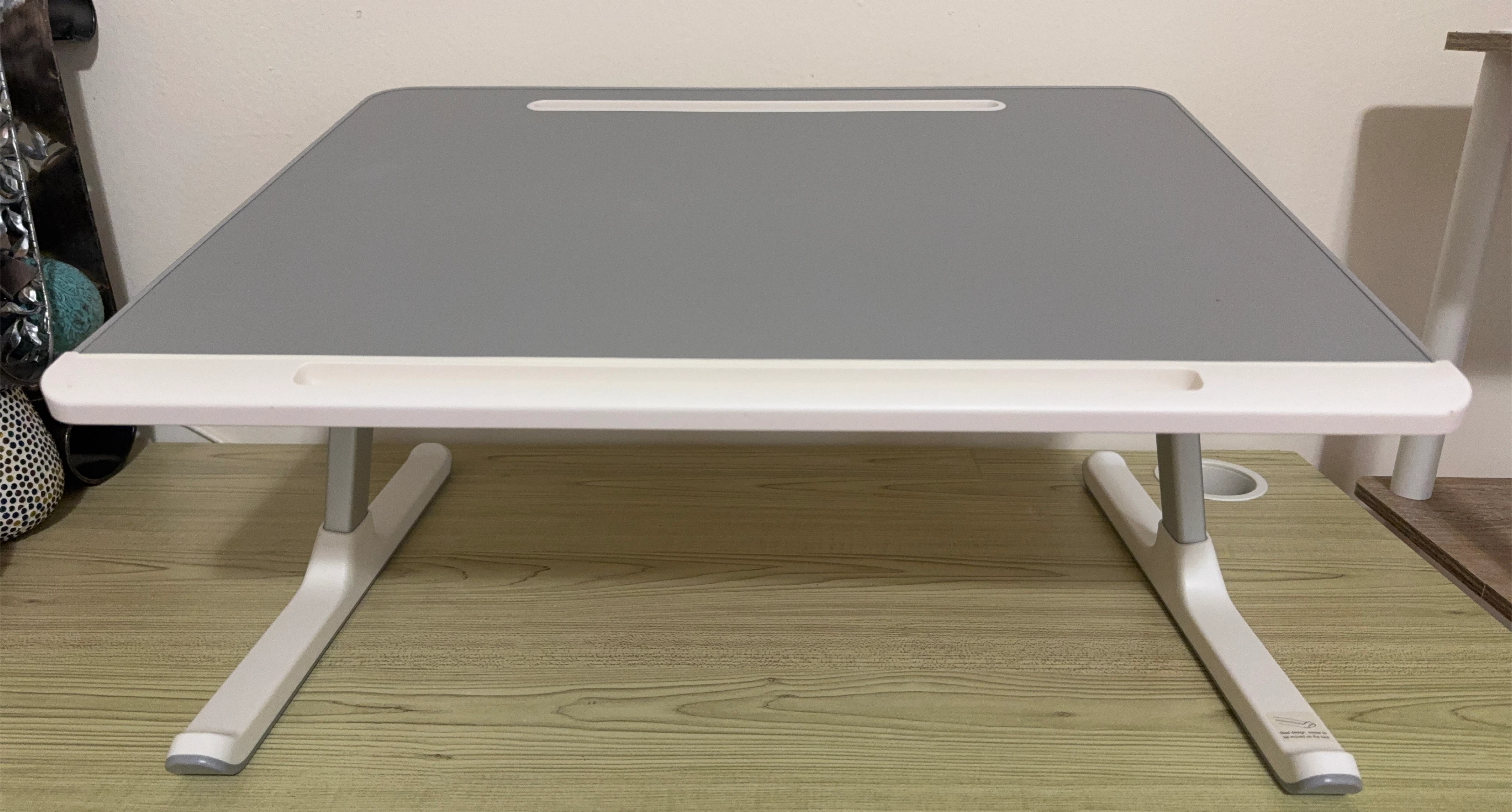 Gray Portable Lap Desk with White Accents