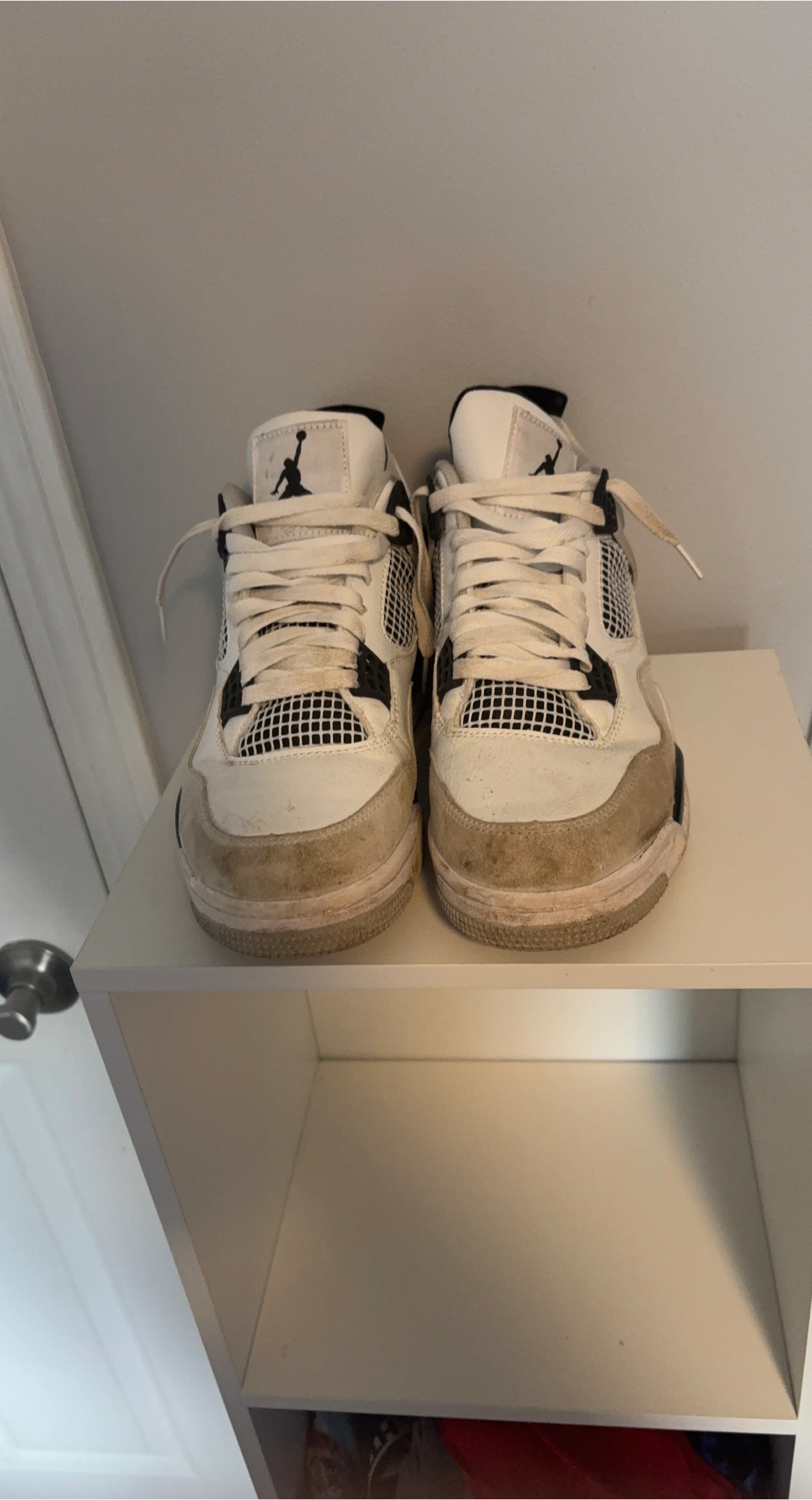 Rep Air Jordan 4 Retro White Black Cement Sneakers