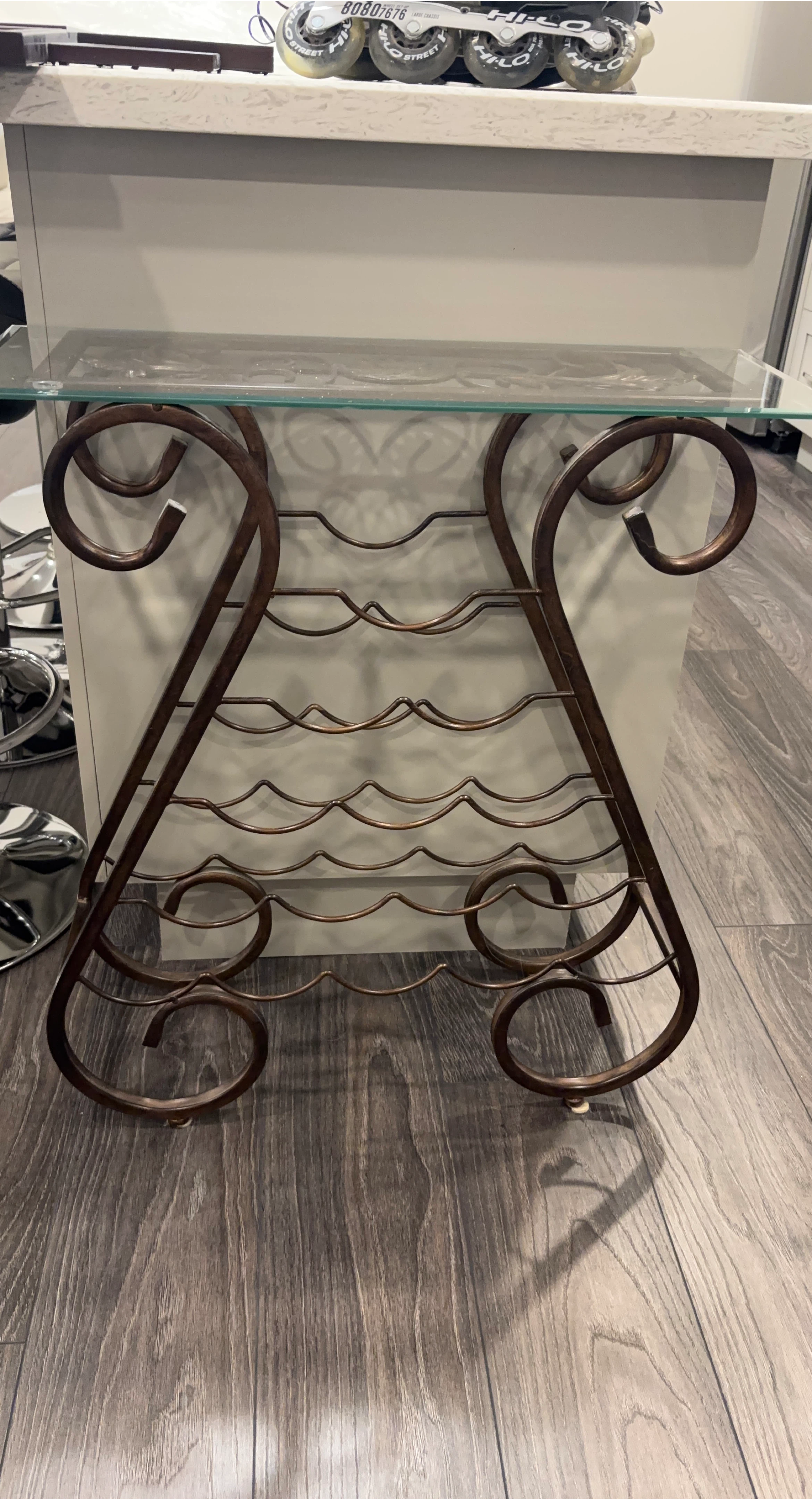 Wine Rack with Glass Top