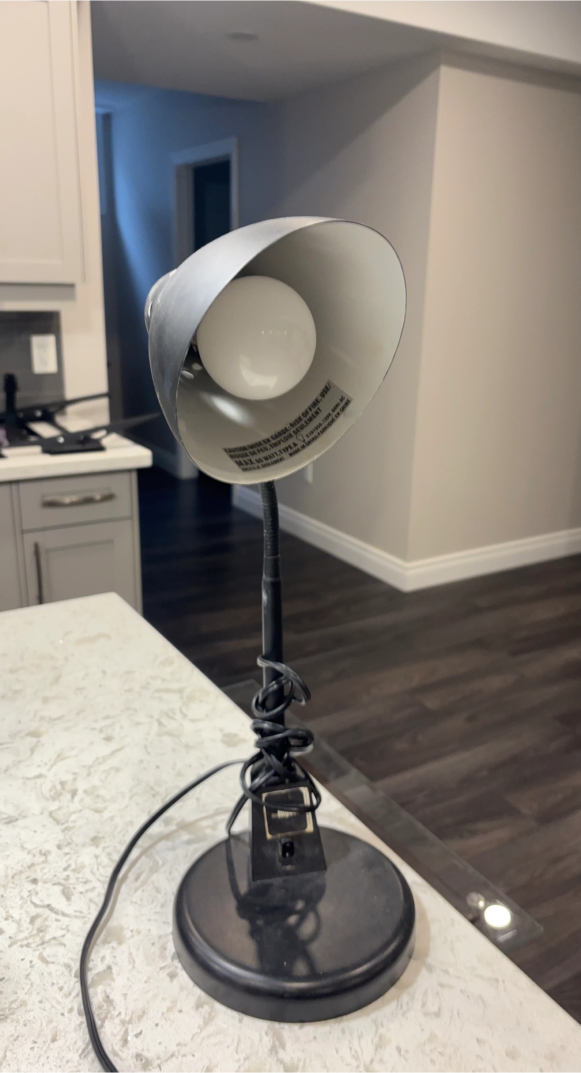 Black Gooseneck Desk Lamp with Flexible Arm