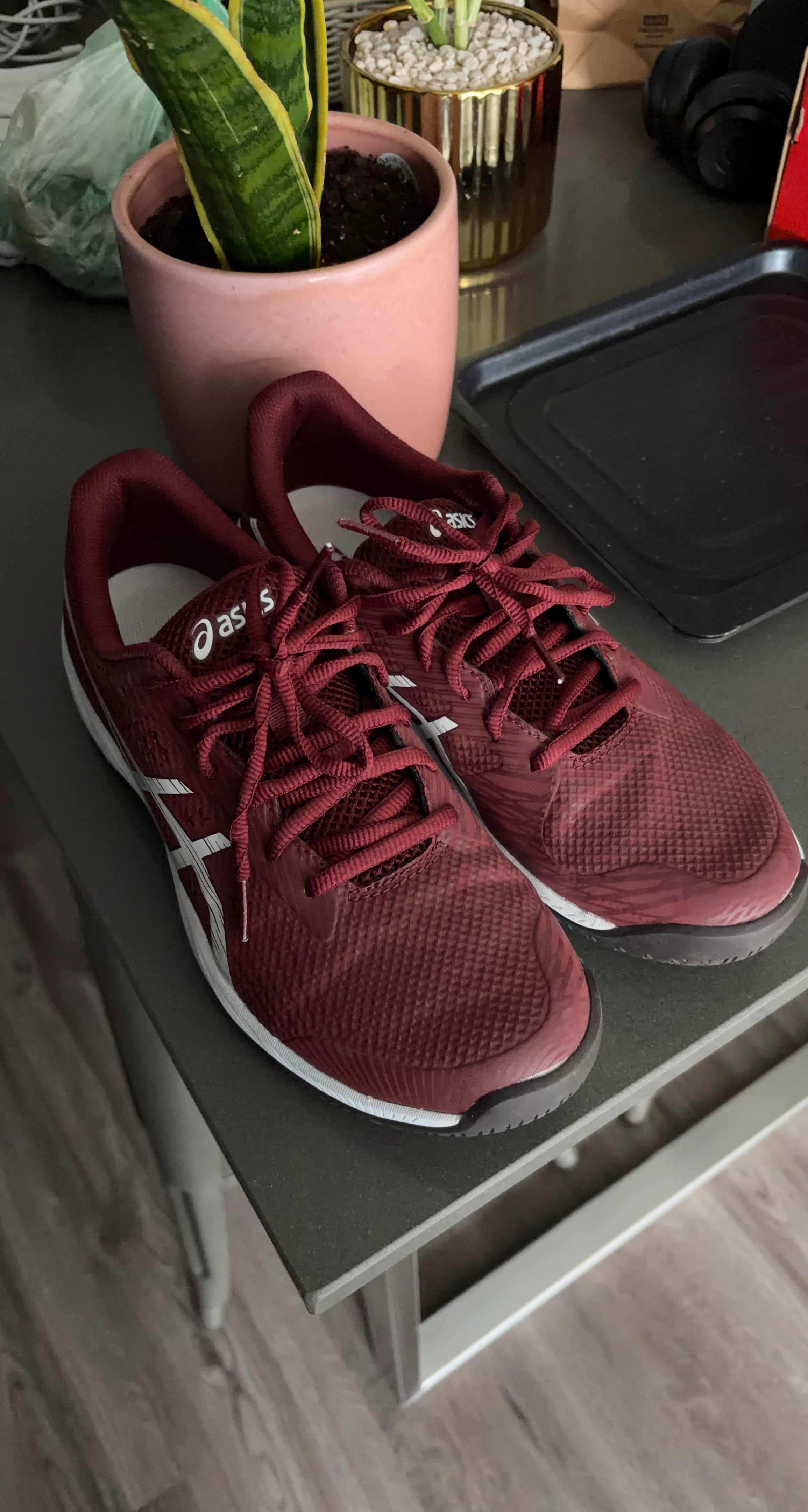 ASICS Burgundy Running Shoes