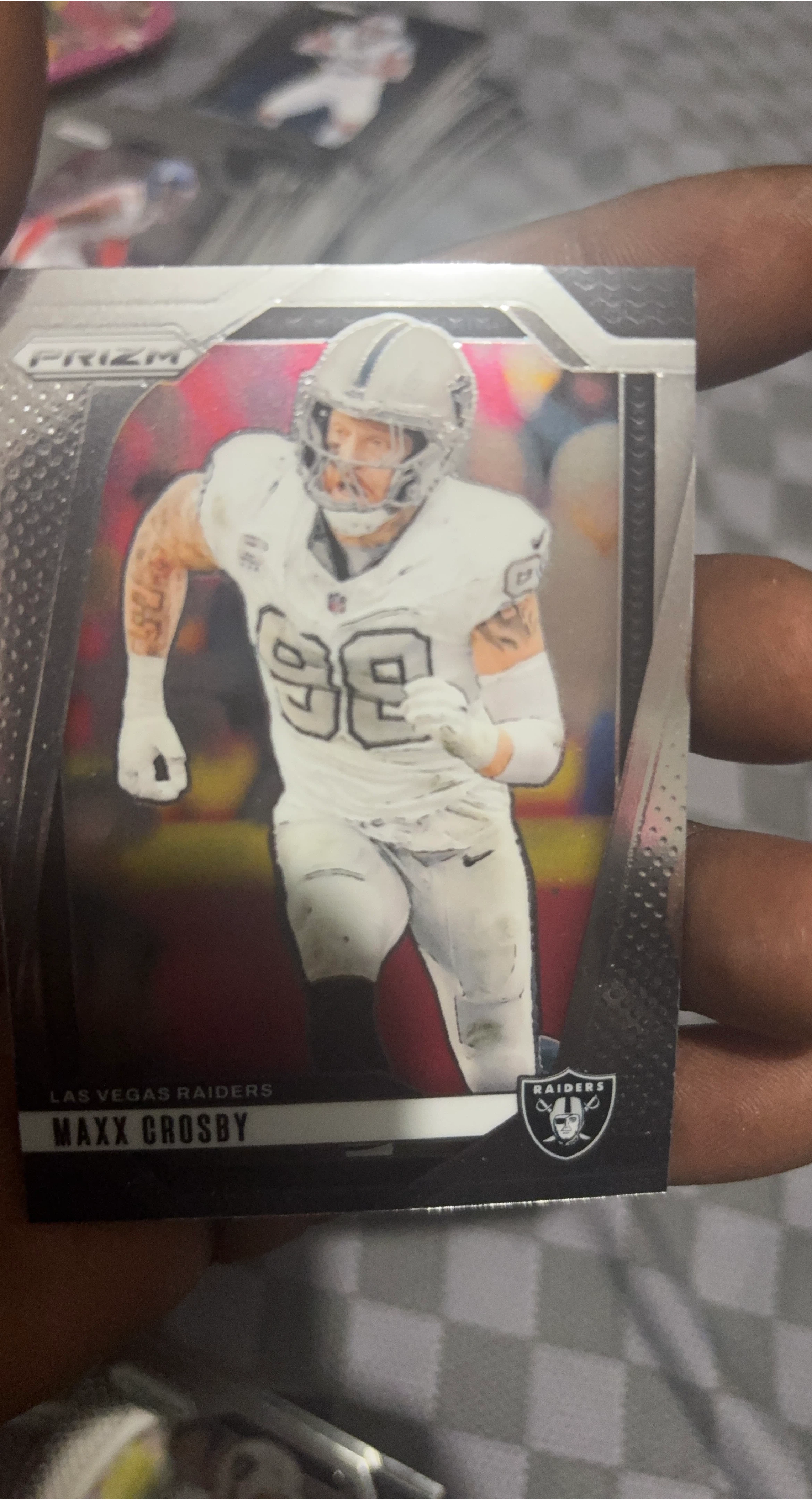 2023 Panini Prizm Maxx Crosby Las Vegas Raiders Football Card