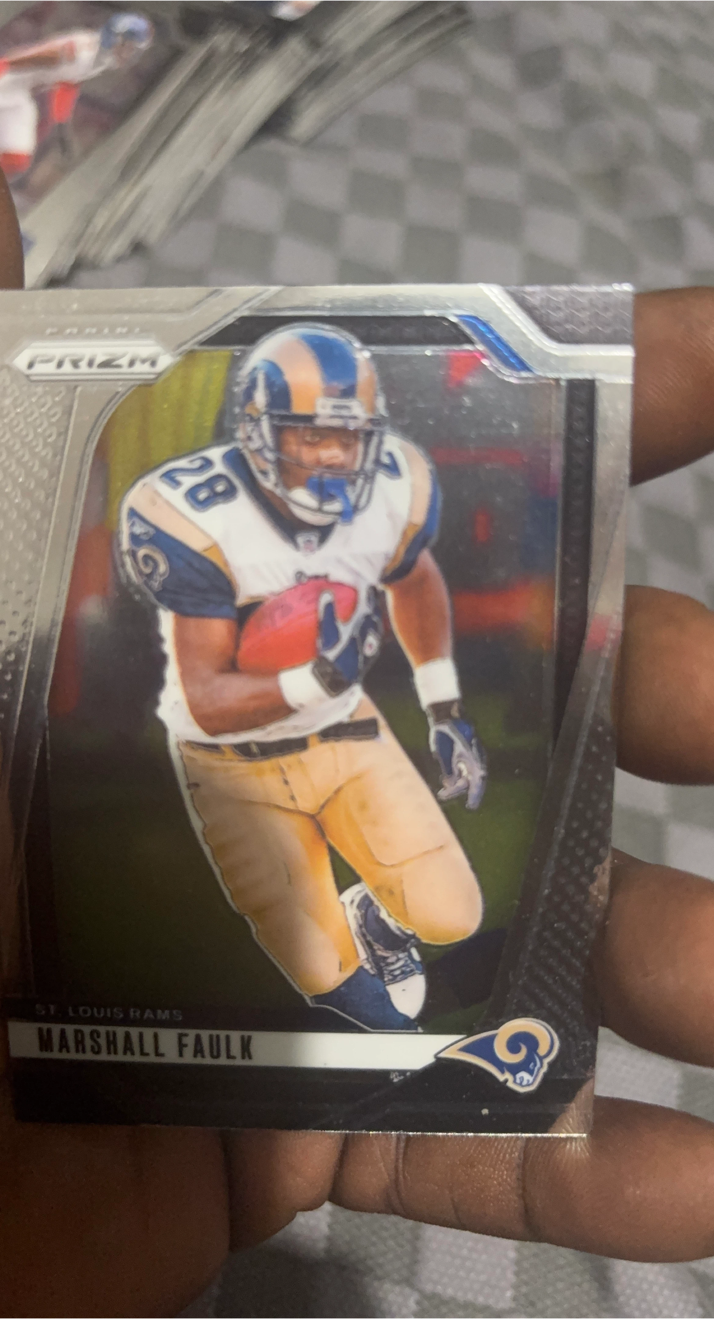 Panini Prizm Marshall Faulk St. Louis Rams Football Card