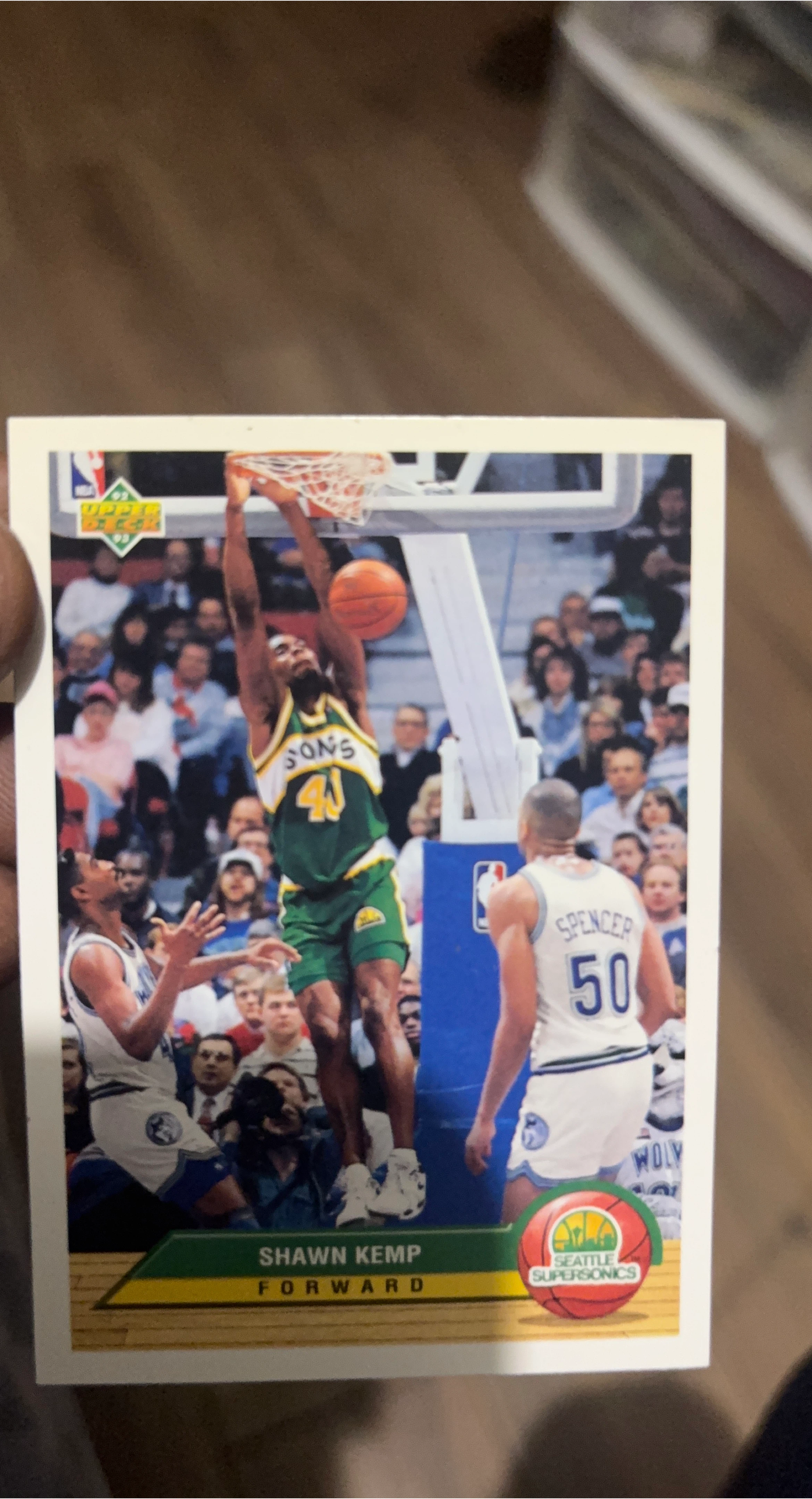 1992-93 Upper Deck Shawn Kemp Forward Basketball Card
