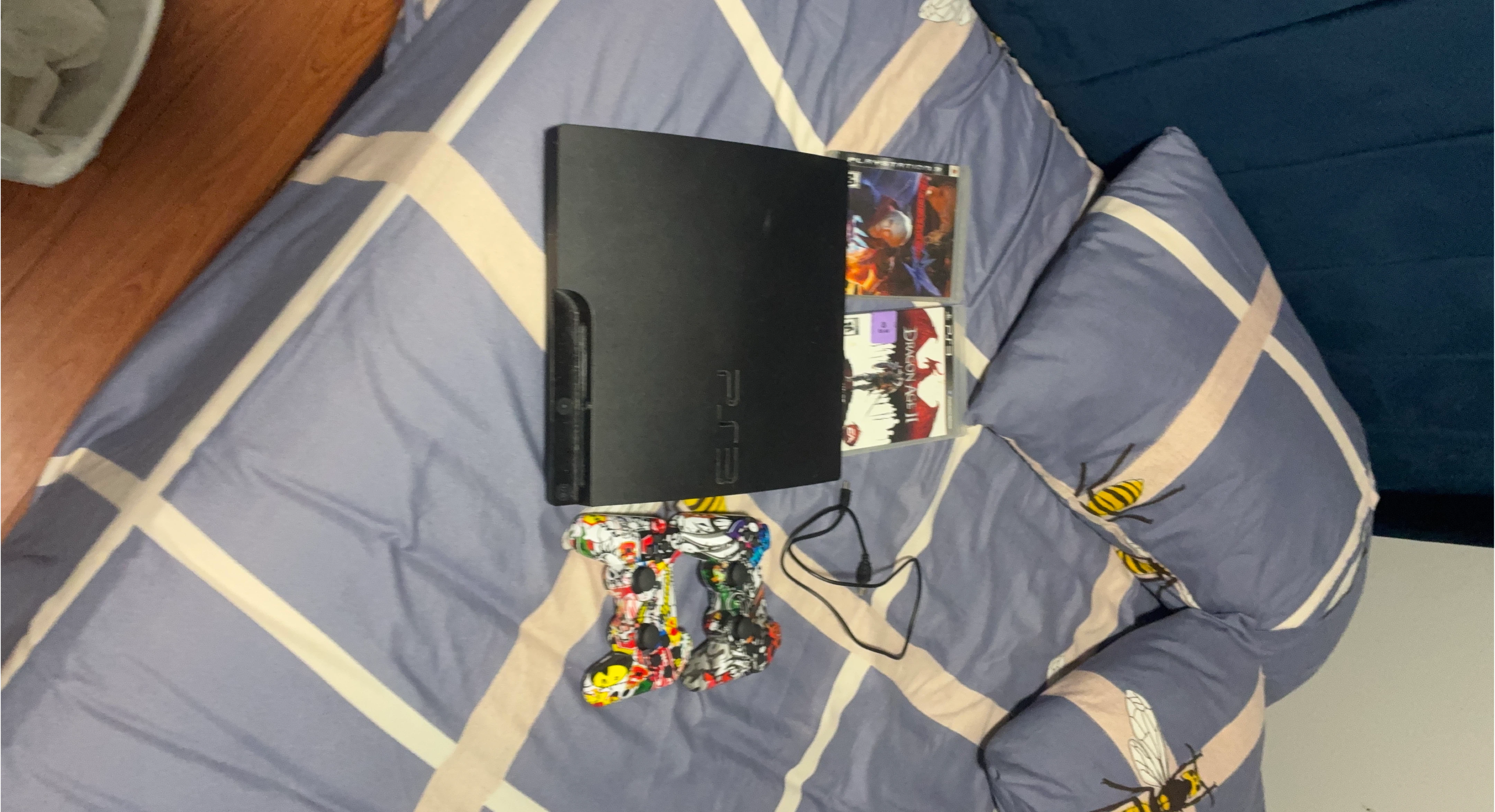 PlayStation 3 Console with 2 Games and Custom Controllers