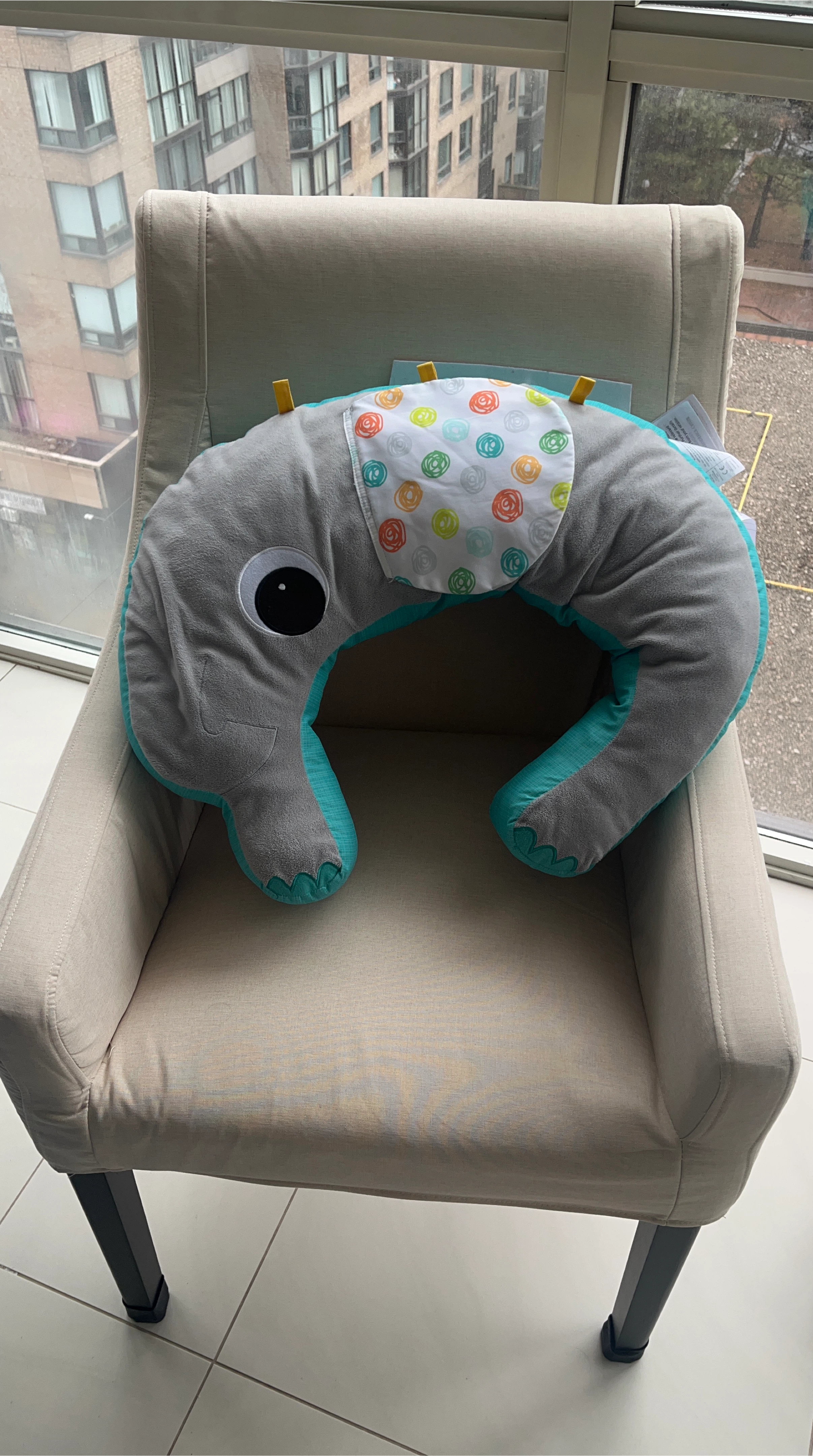 Plush elephant nursing pillow