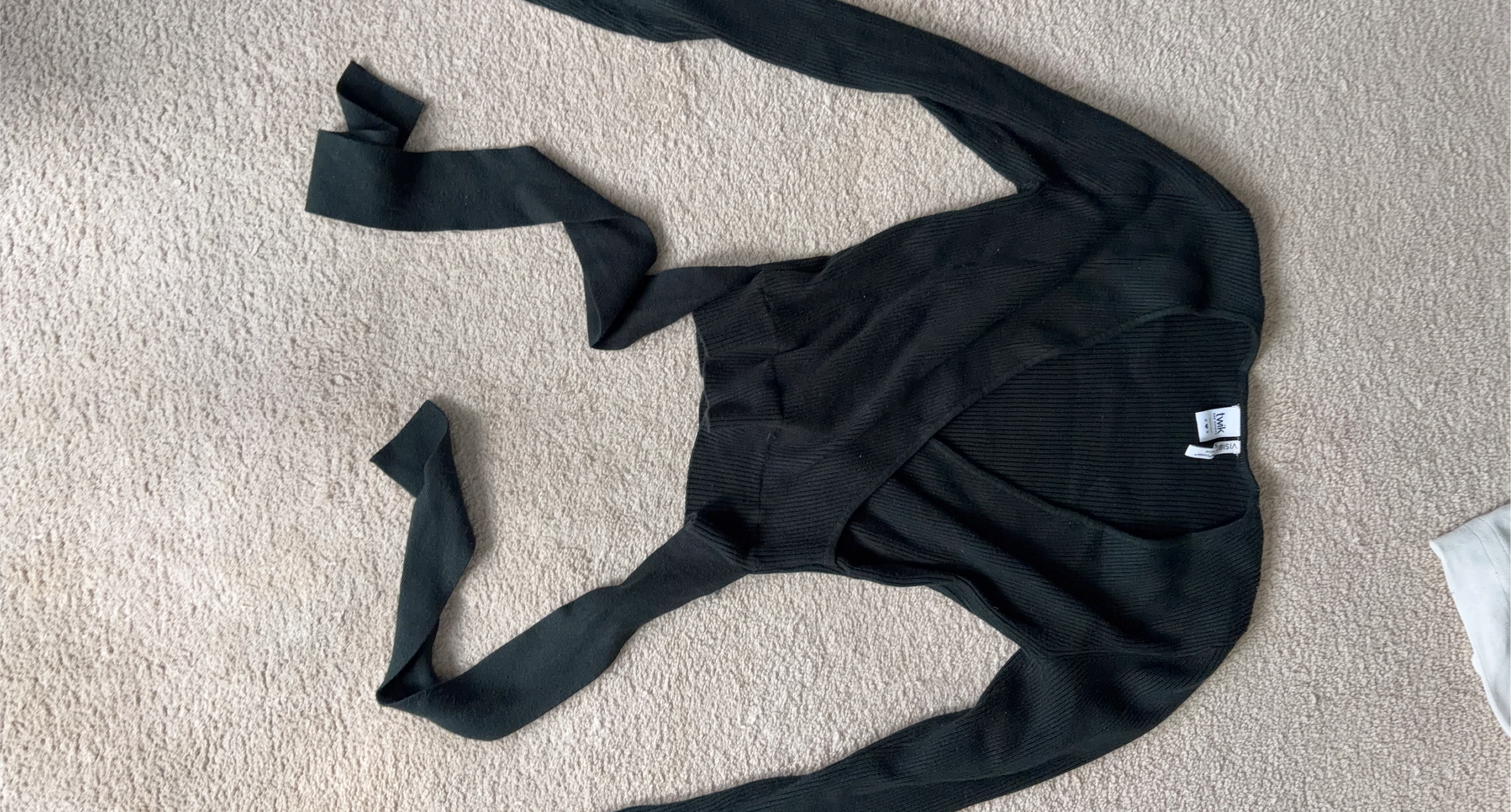 Dark Green long-sleeve wrap top