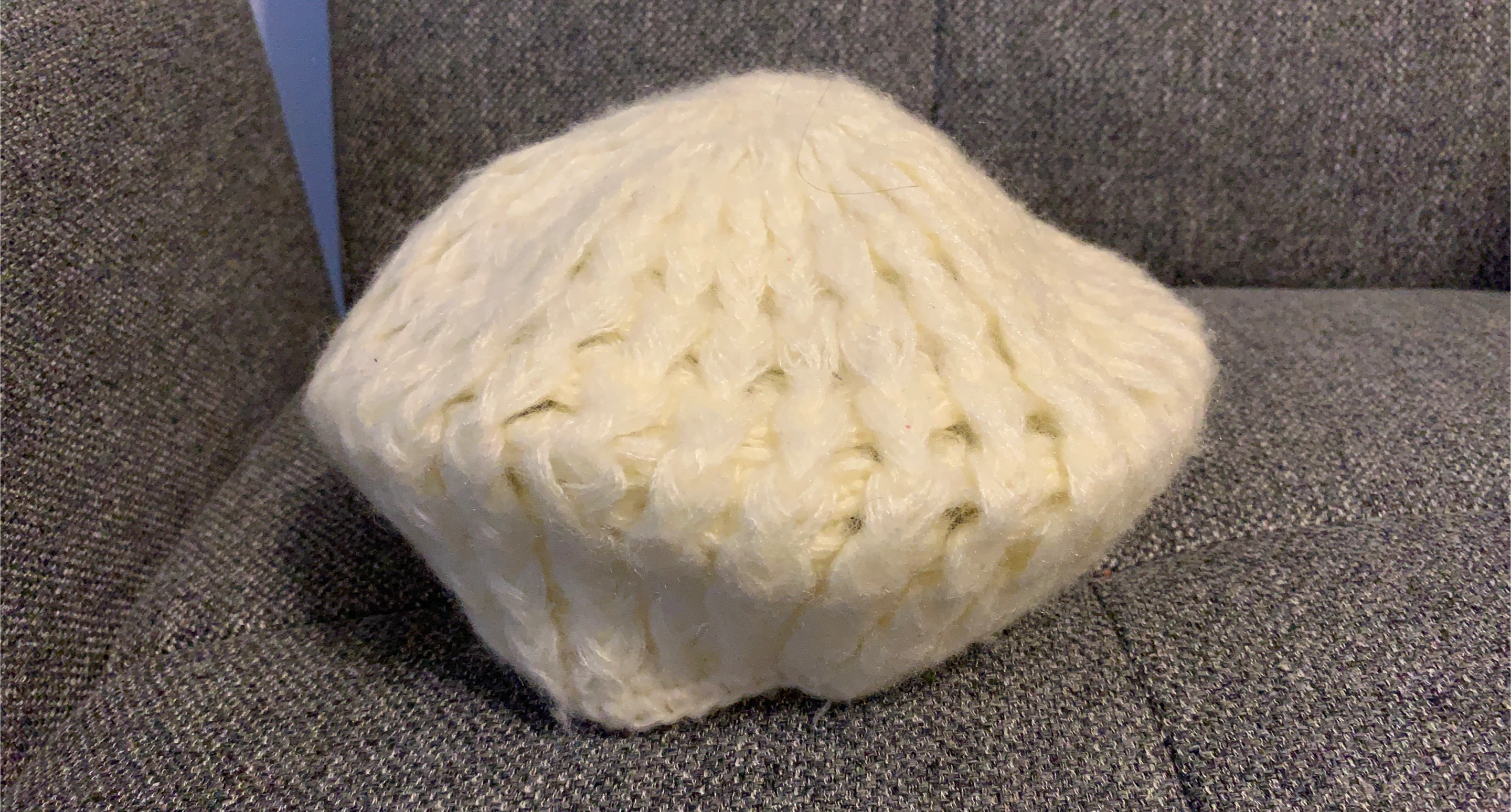 Cream Knit Beret Hat