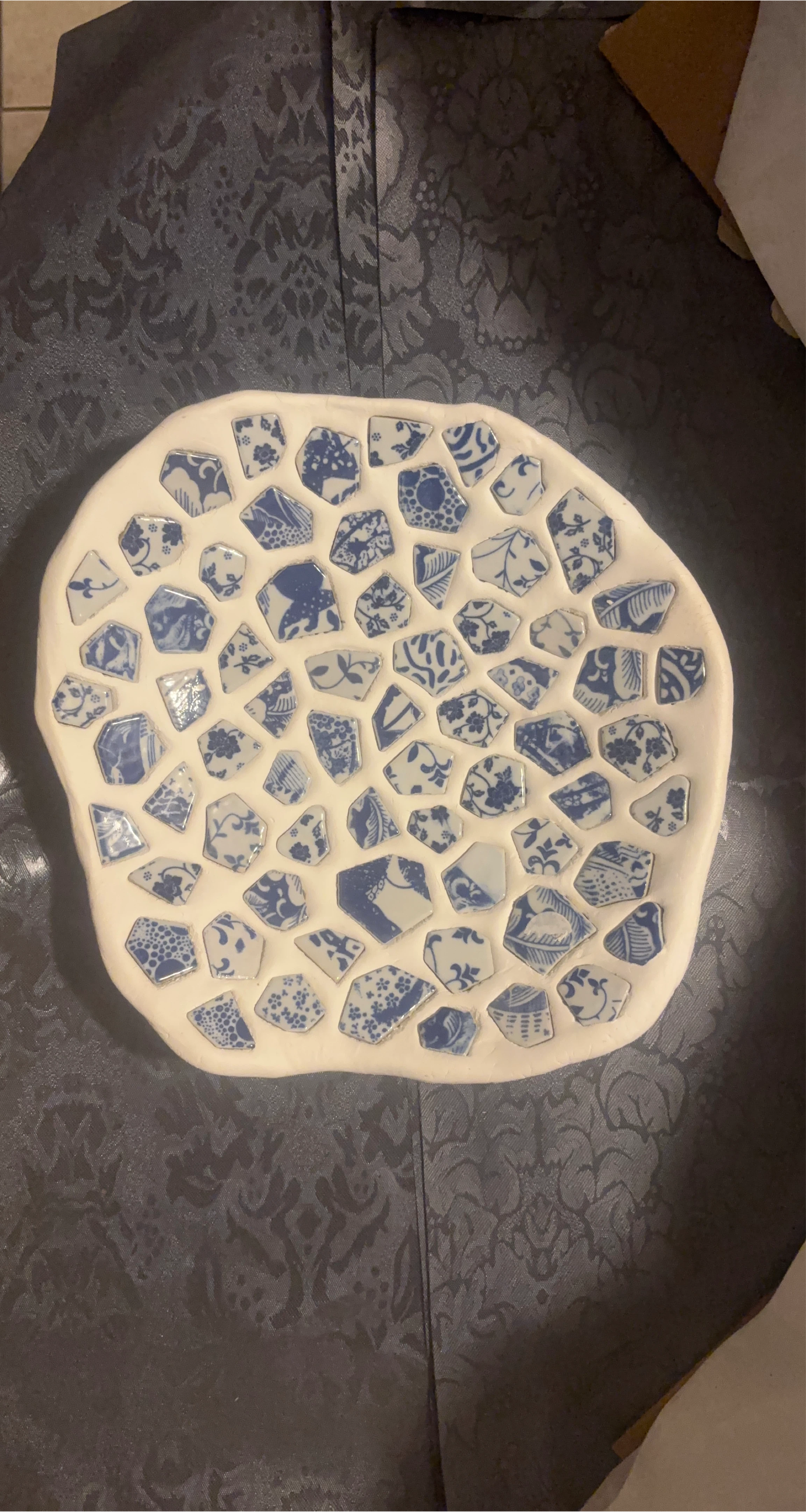 Blue and White Porcelain Mosaic Dish