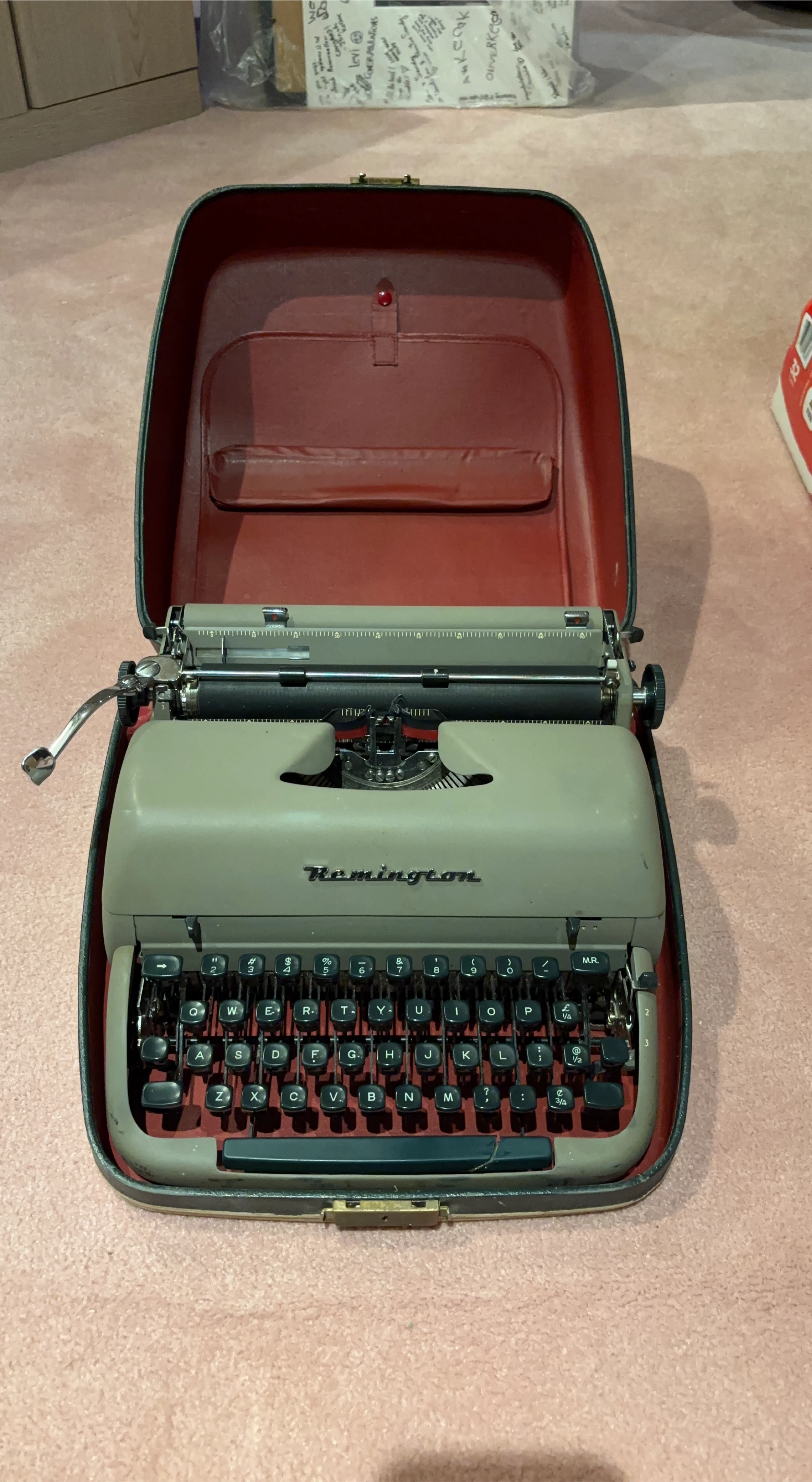 Remington Typewriter with Case