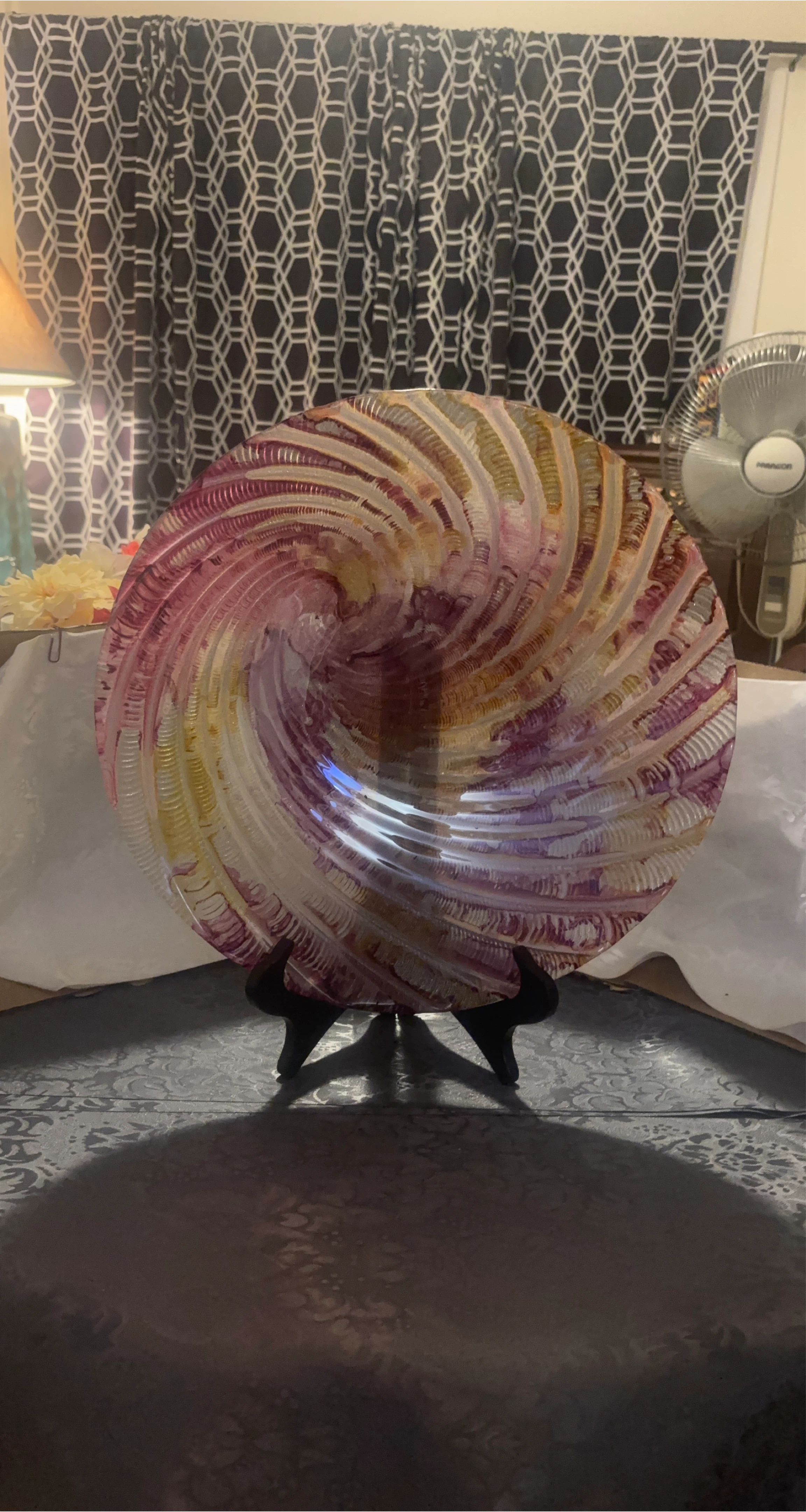 Decorative Swirl Glass Plate