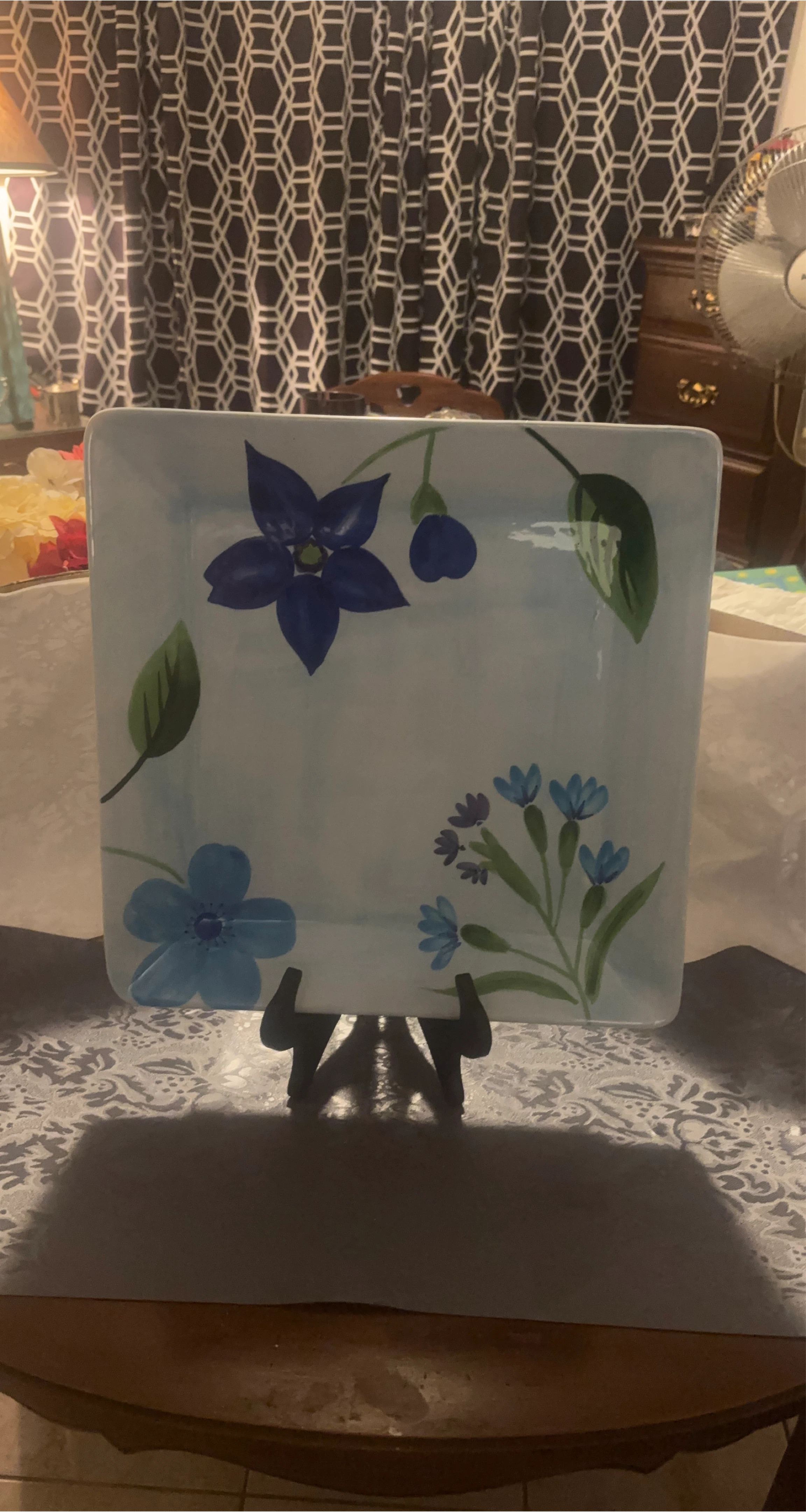 Square Floral Plate