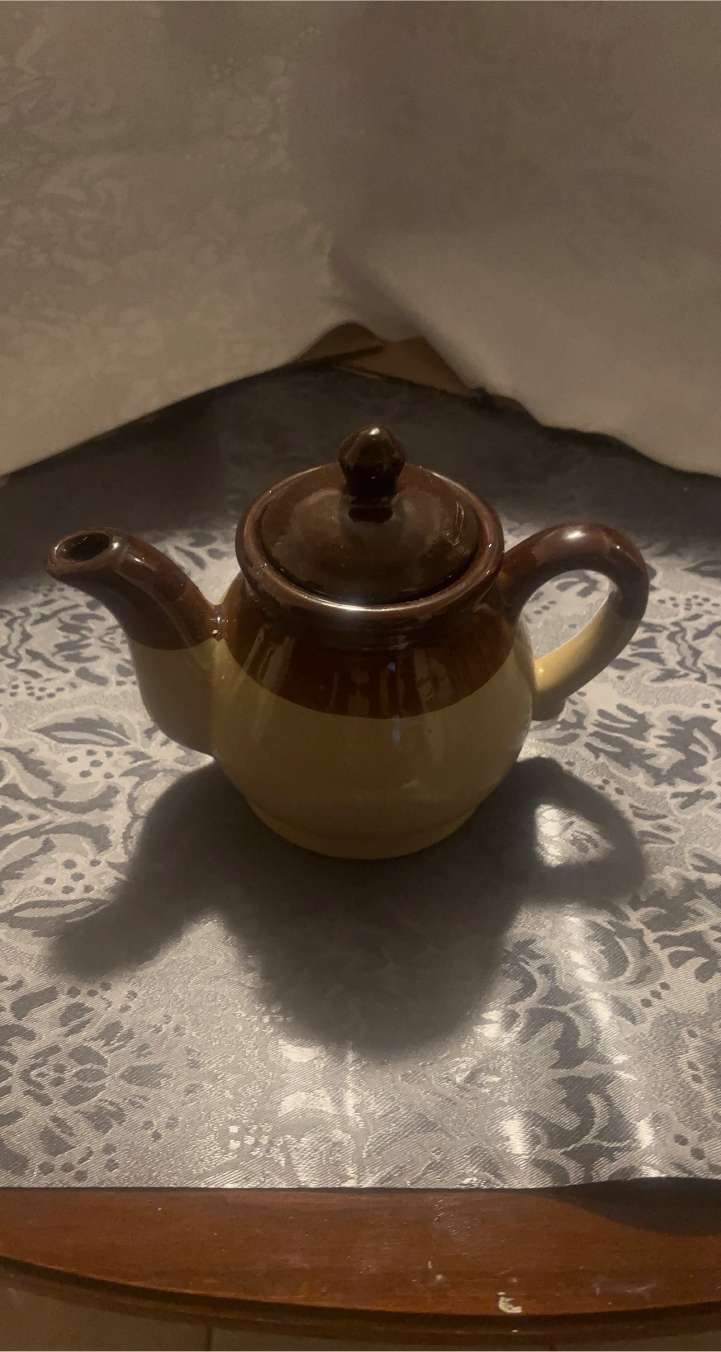 Ceramic Teapot - Brown and Tan