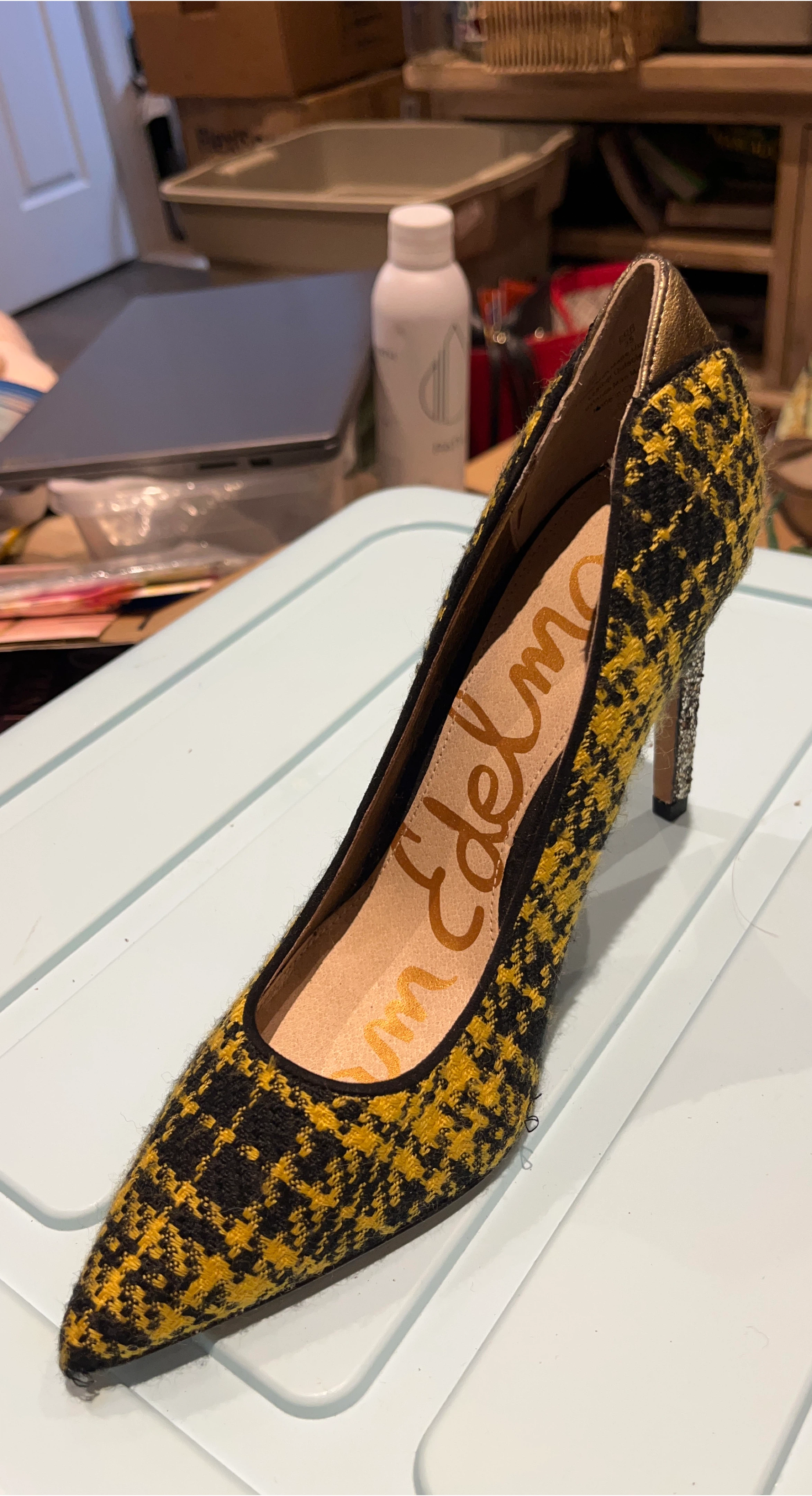 Sam Edelman Women's Heels - Yellow/Black Plaid