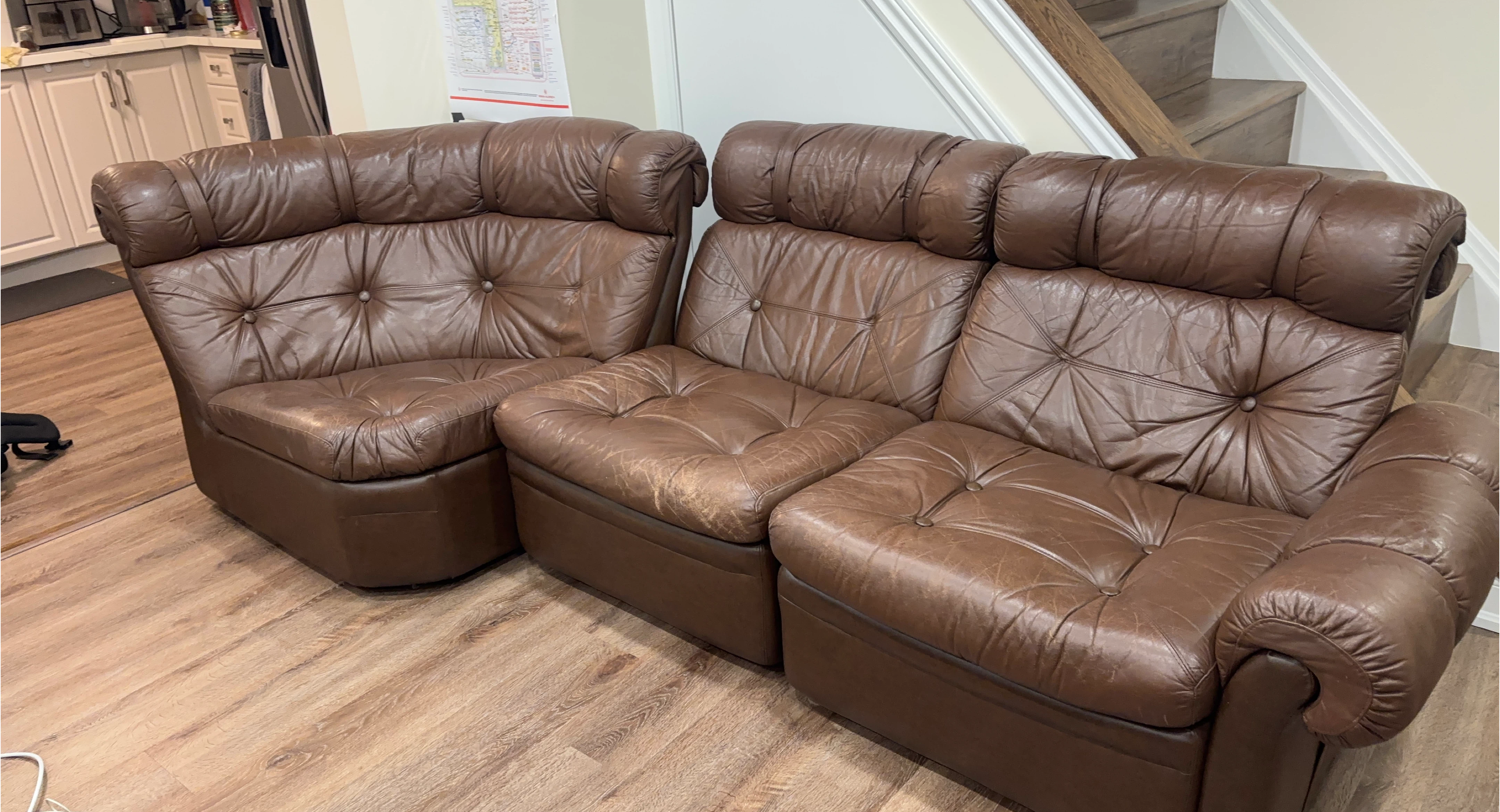 Brown Leather Sectional Sofa