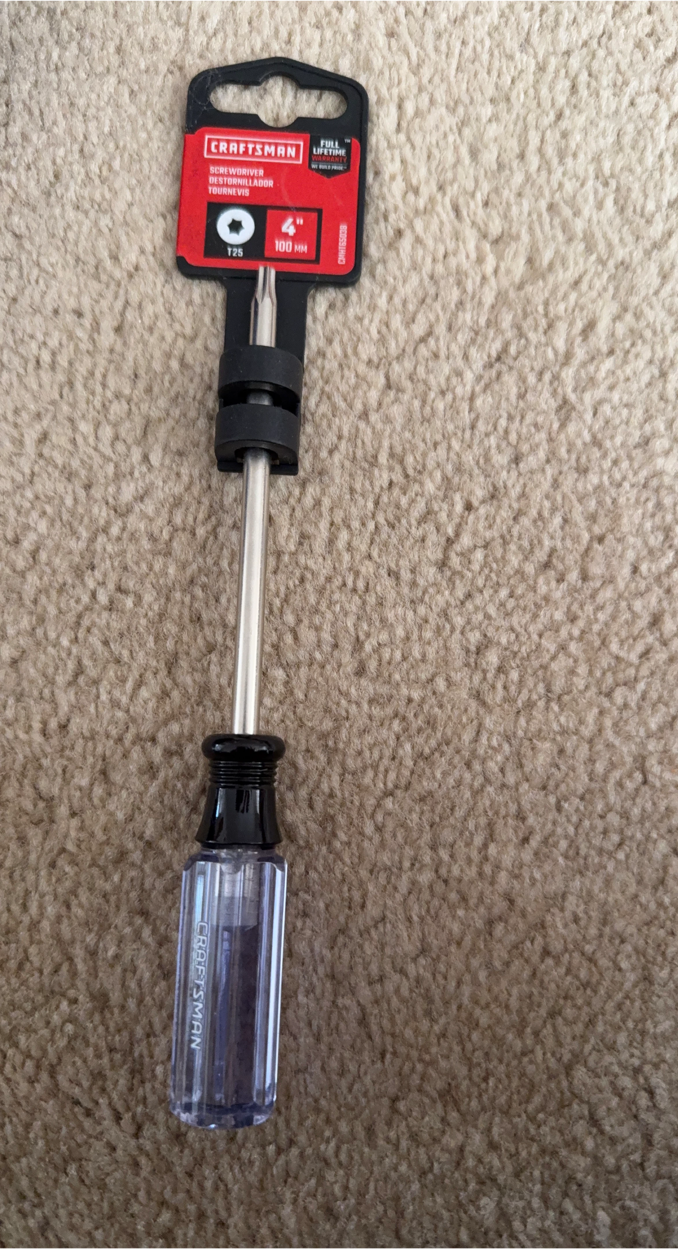 Craftsman T25 Torx Screwdriver, 4" Shaft