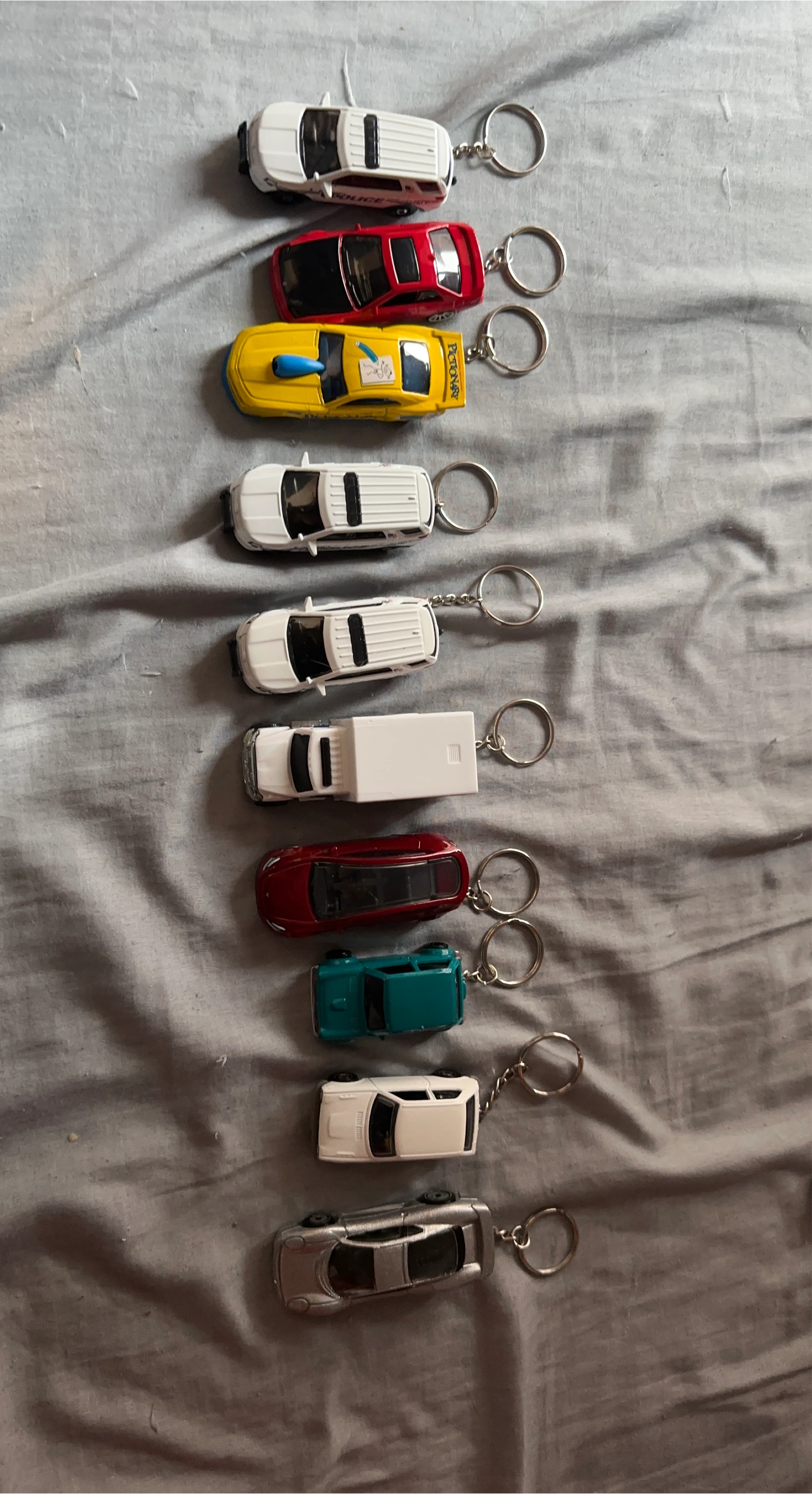 Assorted Die-Cast Car Keychains
