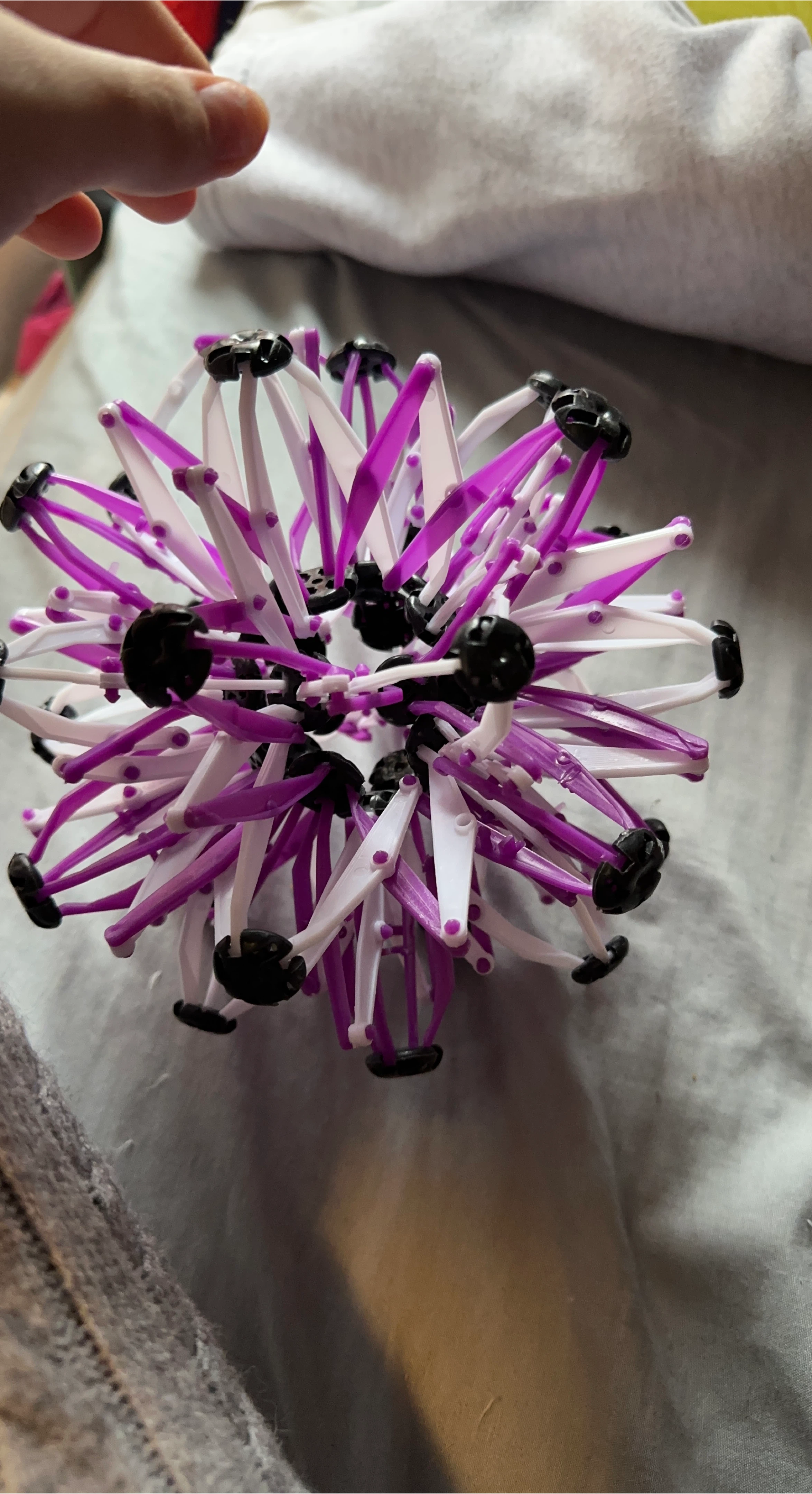 Purple and White Expandable Ball Toy