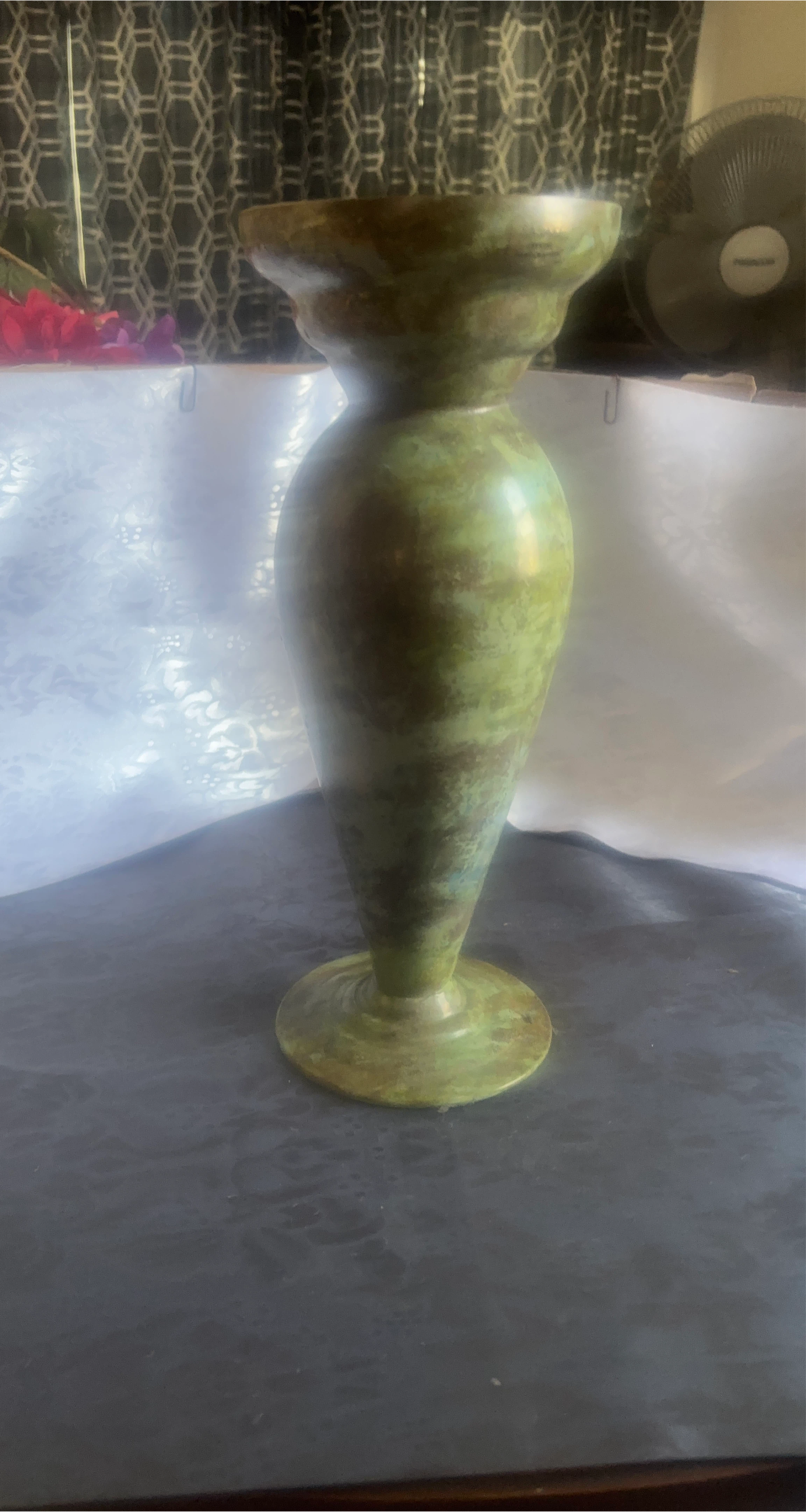 Green Marble Pedestal Vase