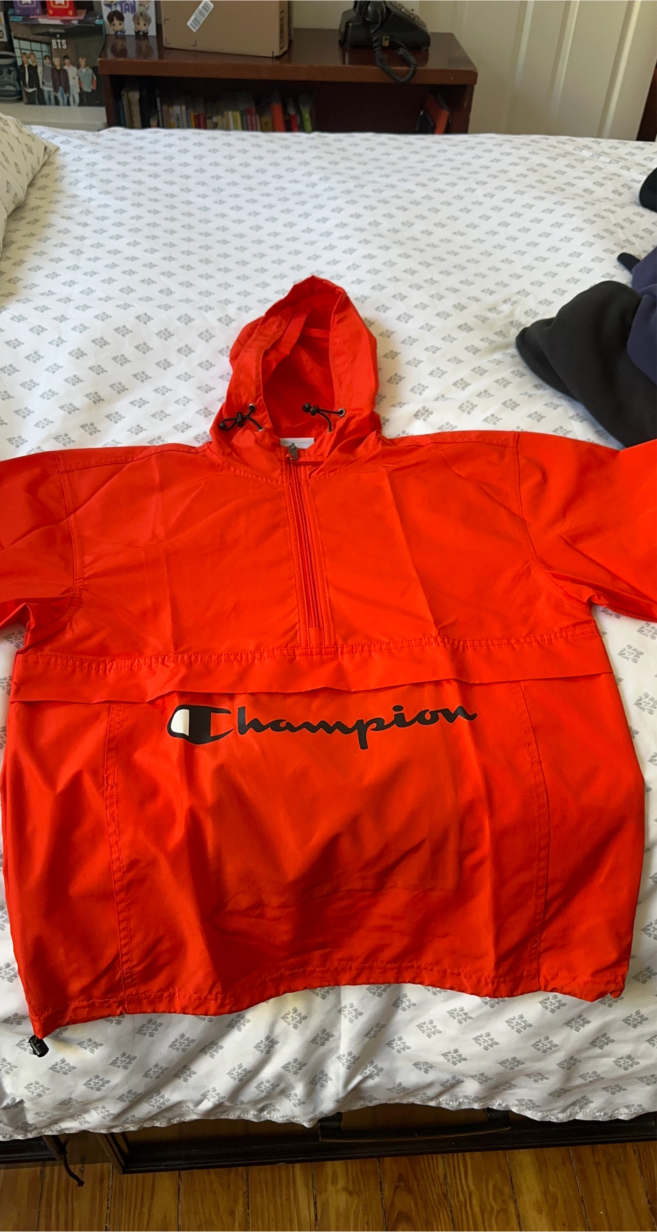 Champion Orange Anorak Windbreaker Jacket size S