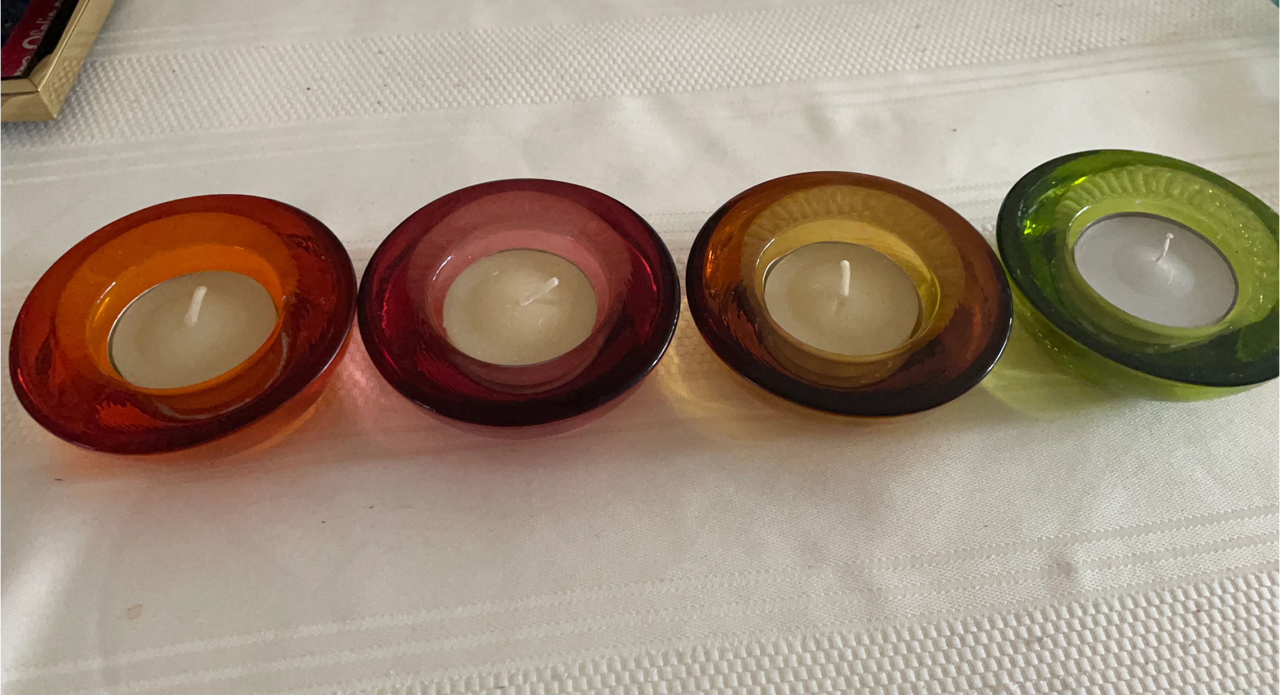 Set of 4 Glass Tealight Holders