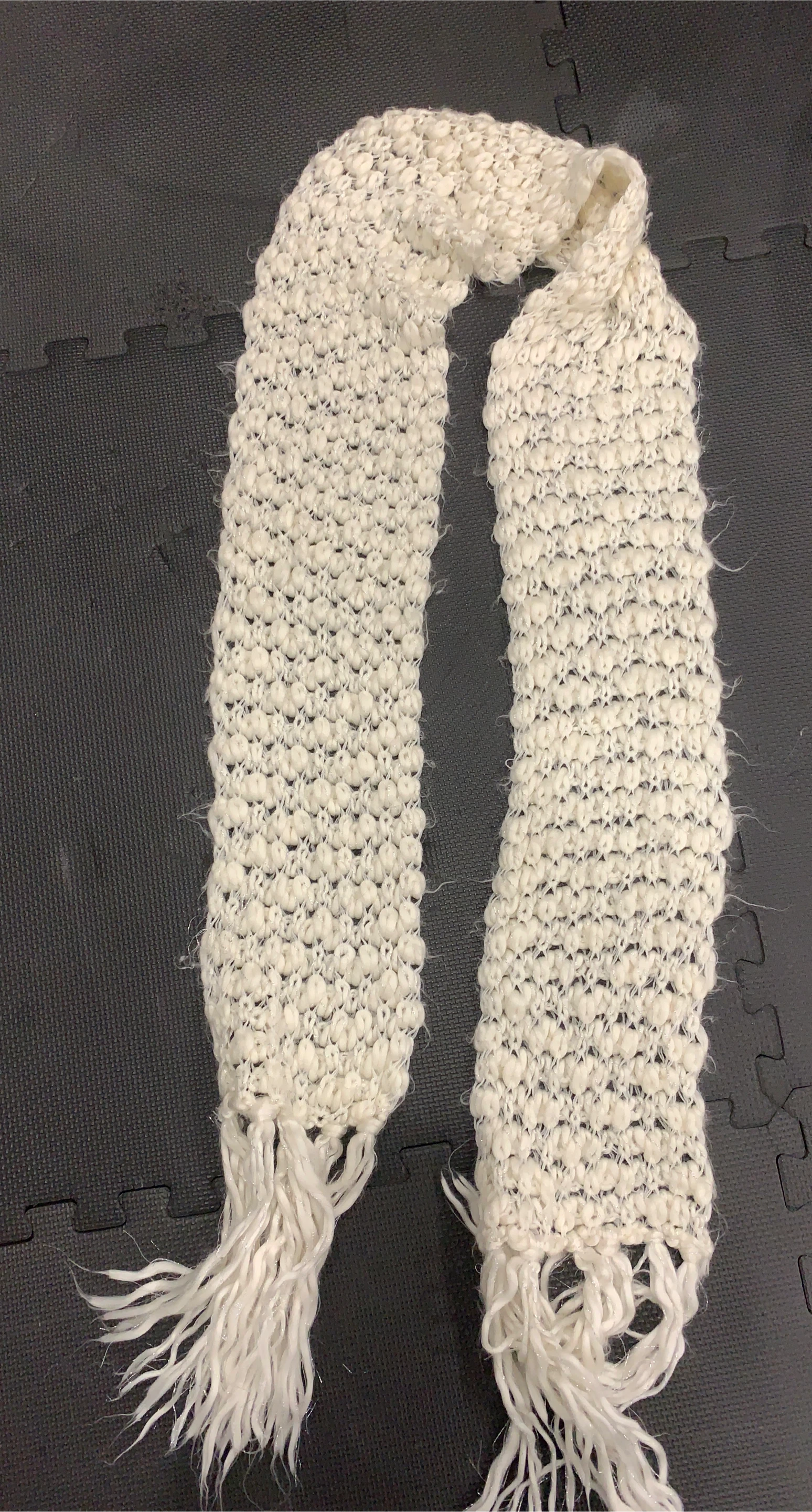 Chunky Knit Scarf with Fringe