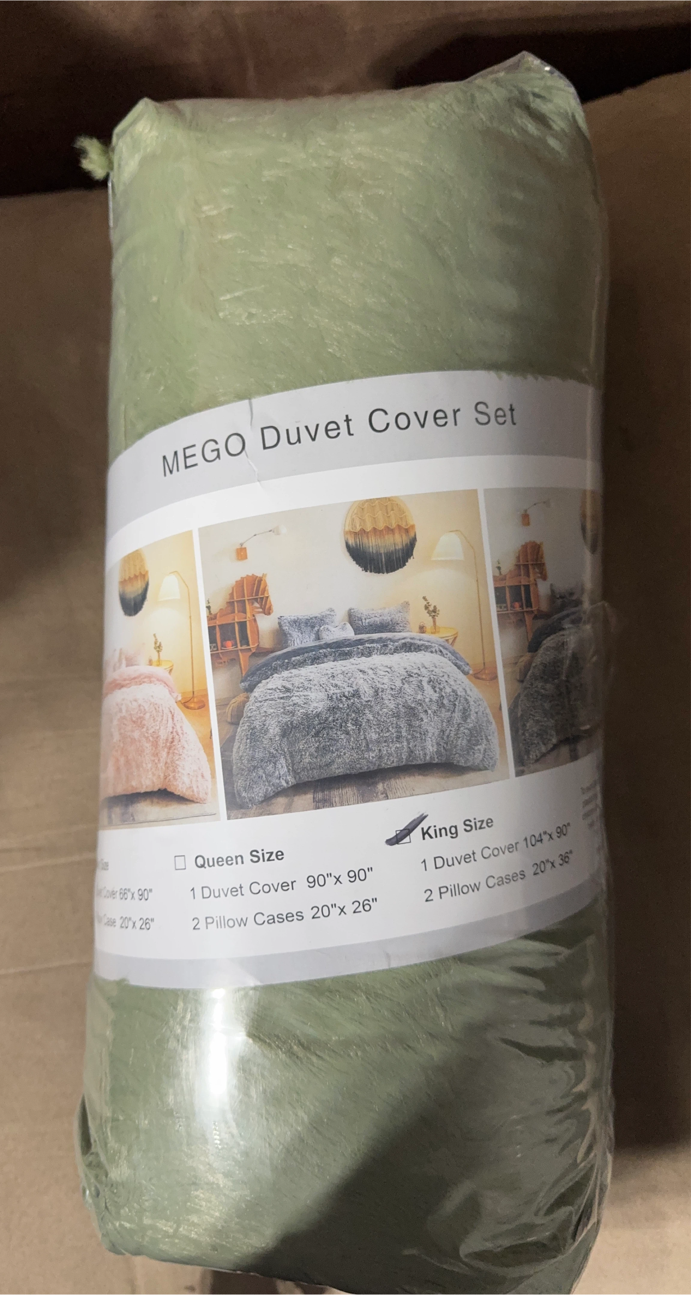 MEGO King Size Duvet Cover Set - Sage Green