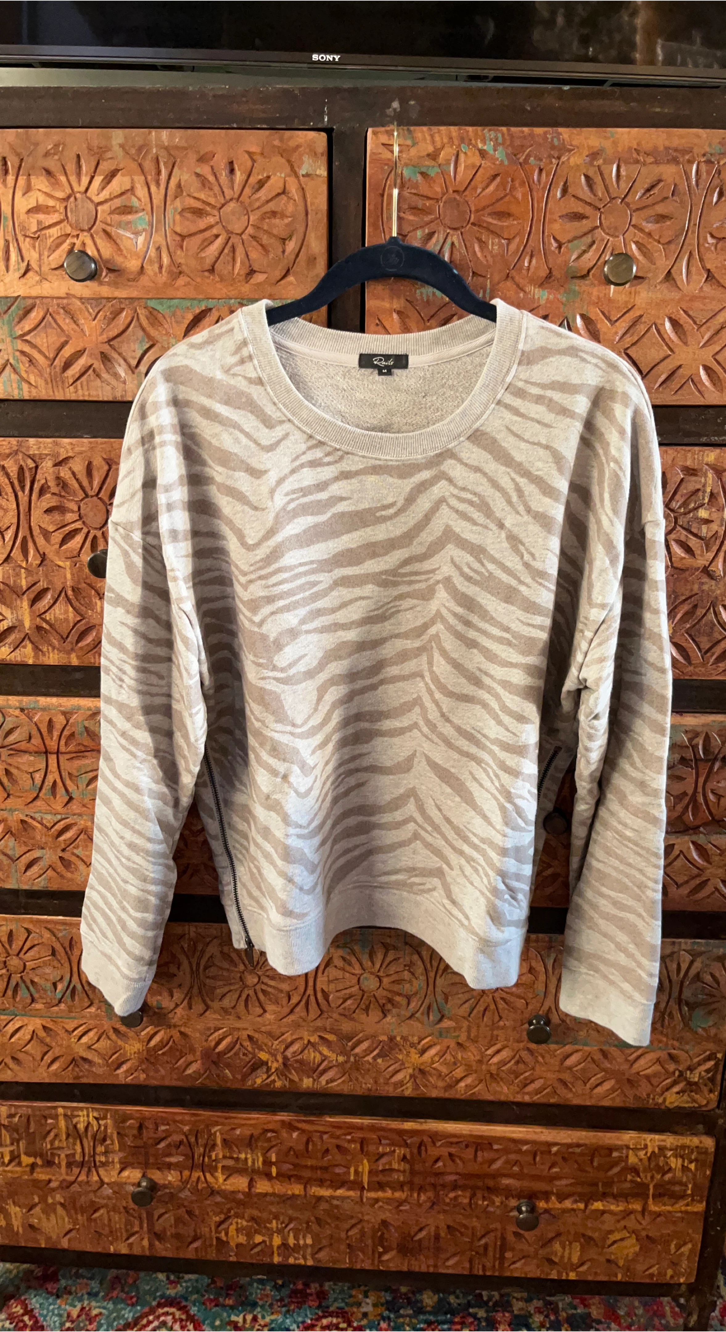 Rails Zebra Print Crewneck Sweatshirt