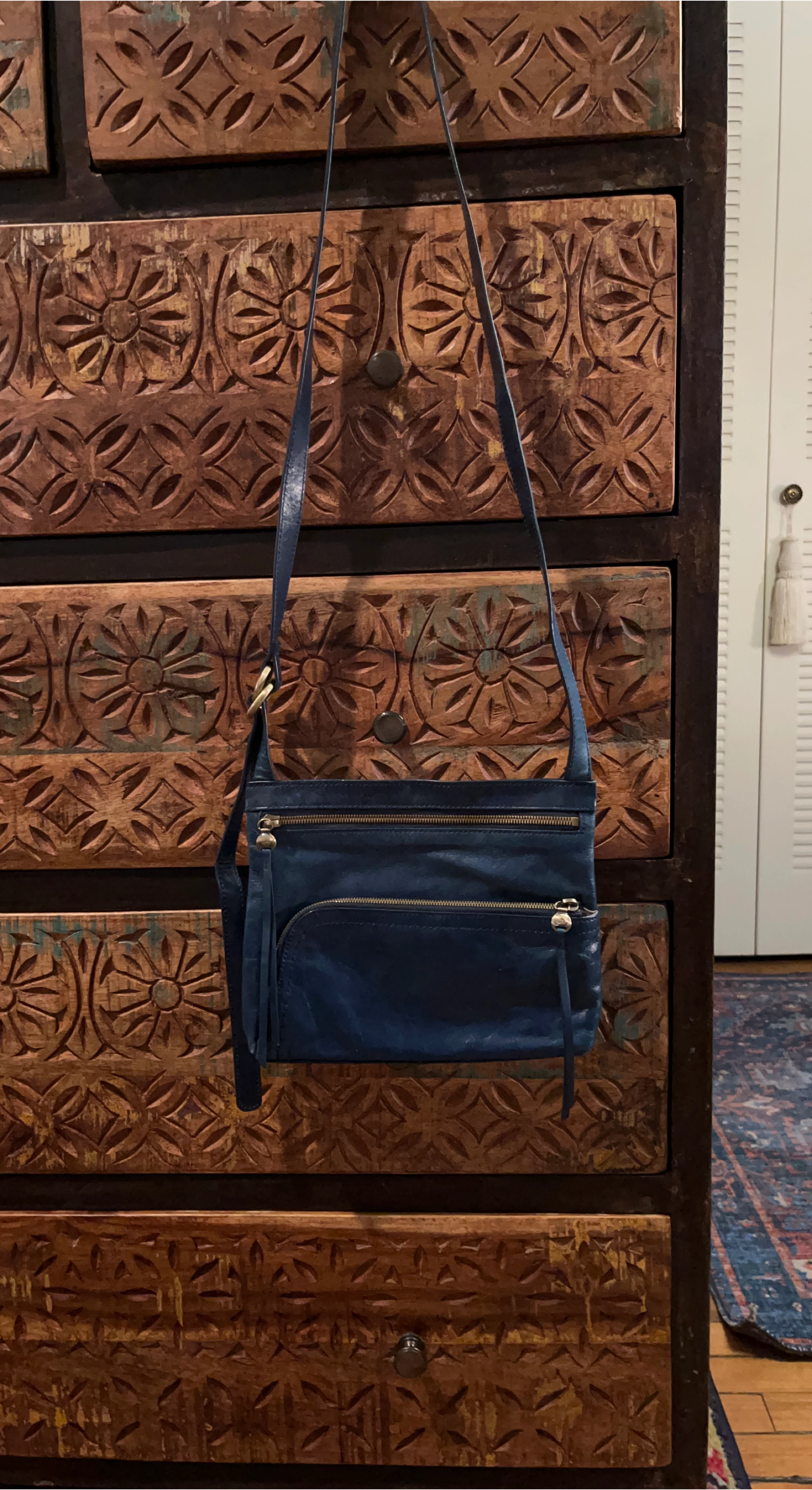 Hobo brand. Blue Leather Crossbody Bag