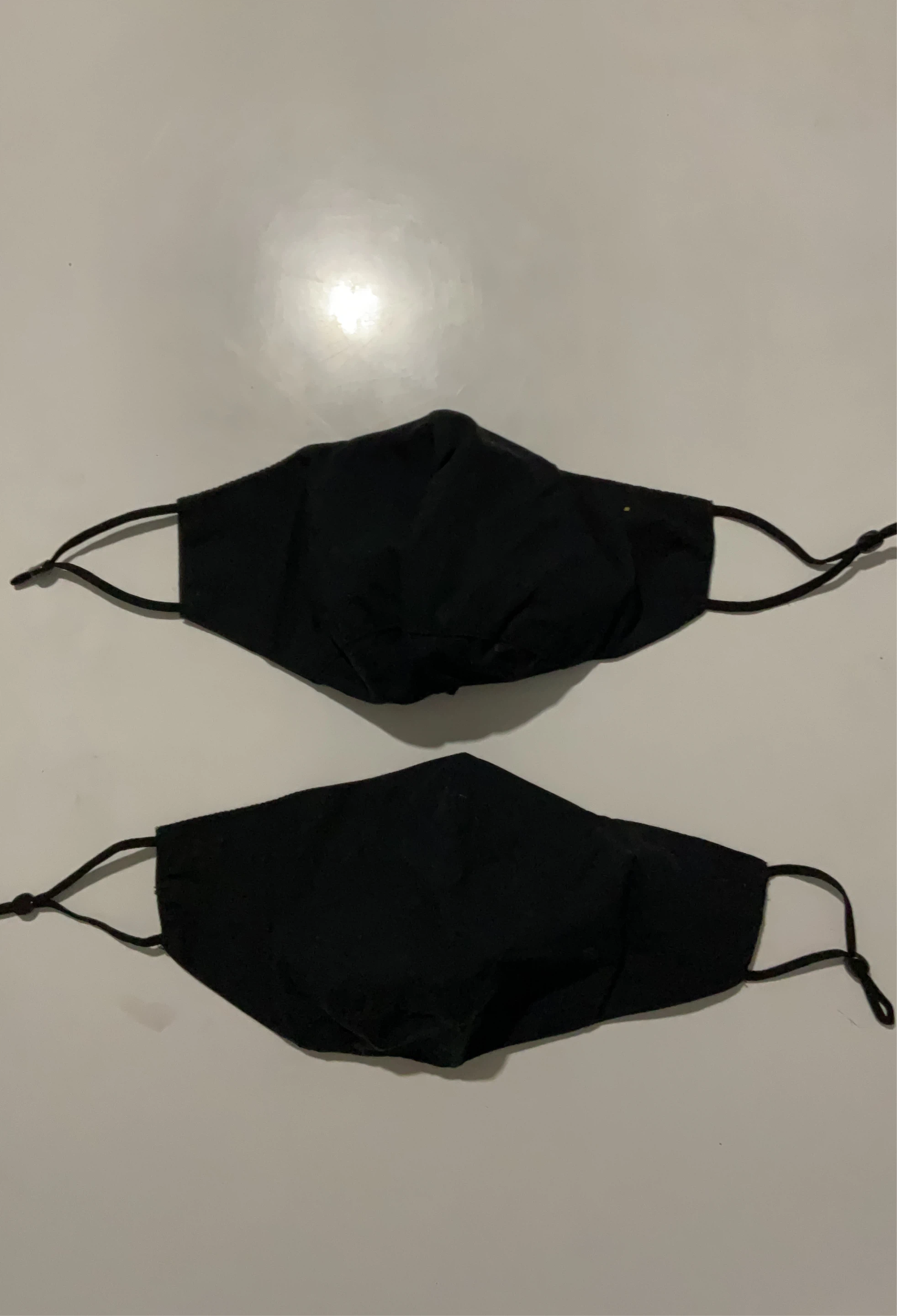 2 Black Reusable Face Masks