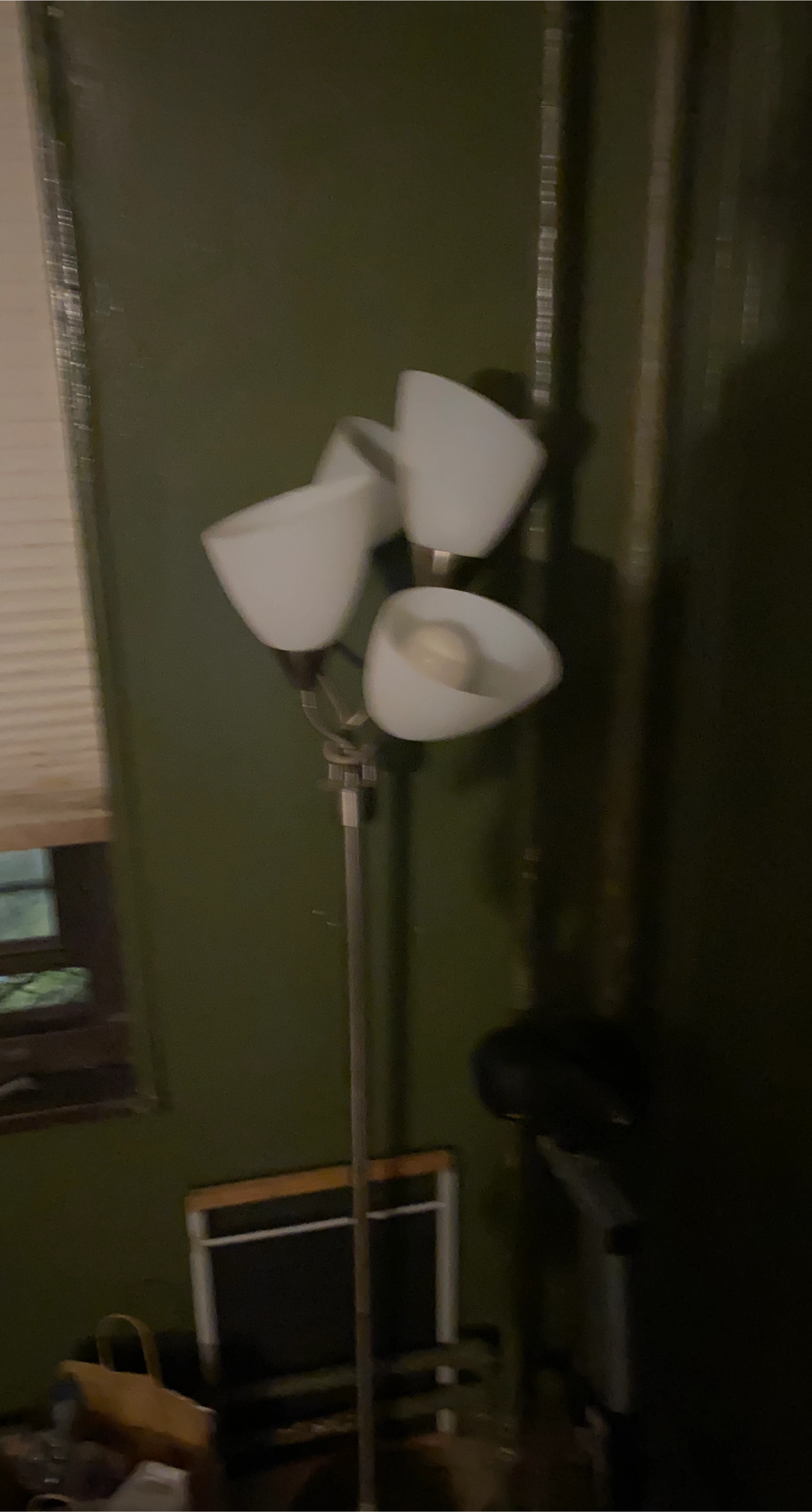 Floor Lamp with 3 White Shades