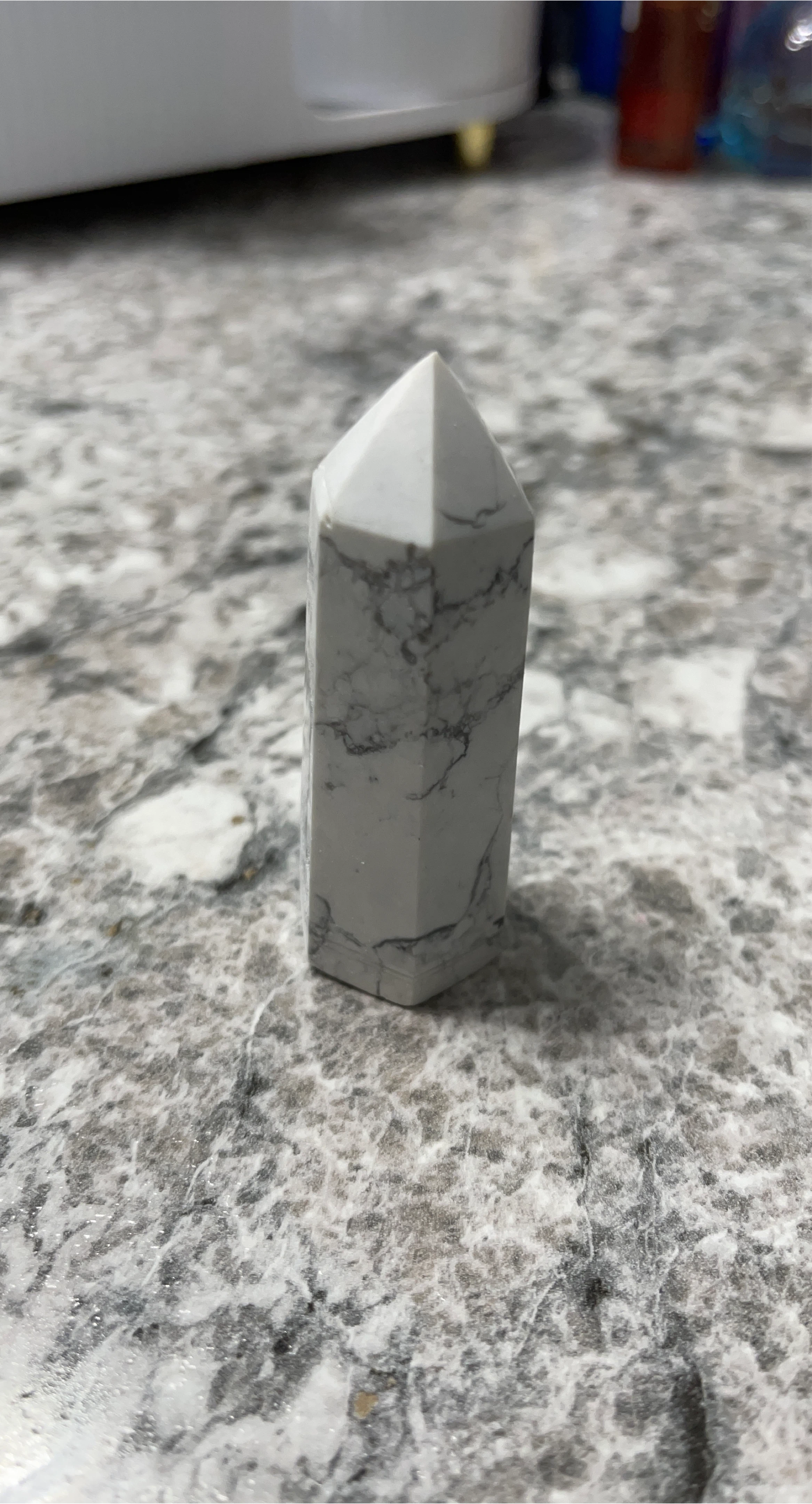 White Howlite Crystal Point