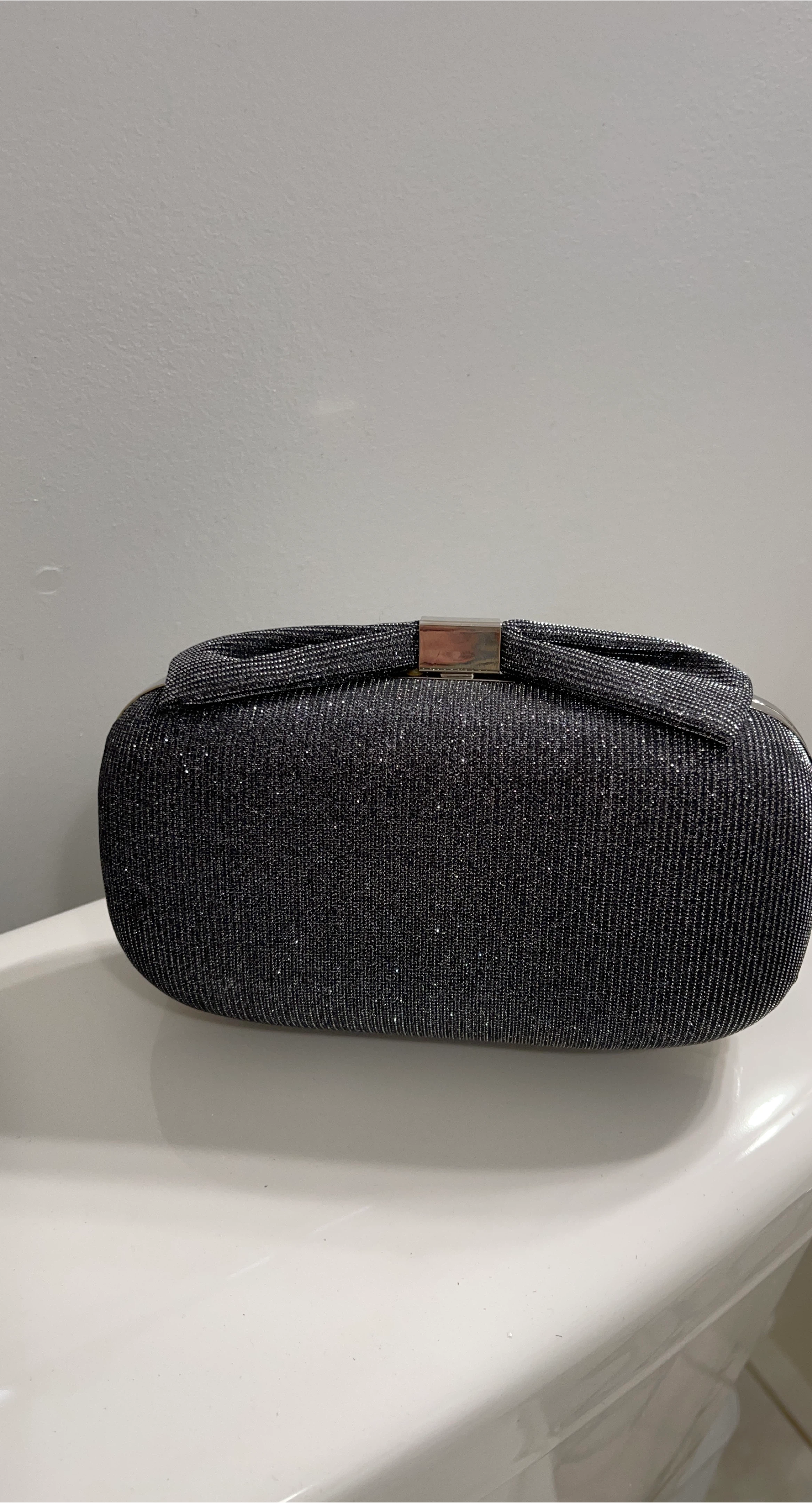 Sparkly Grey Clutch Evening Bag