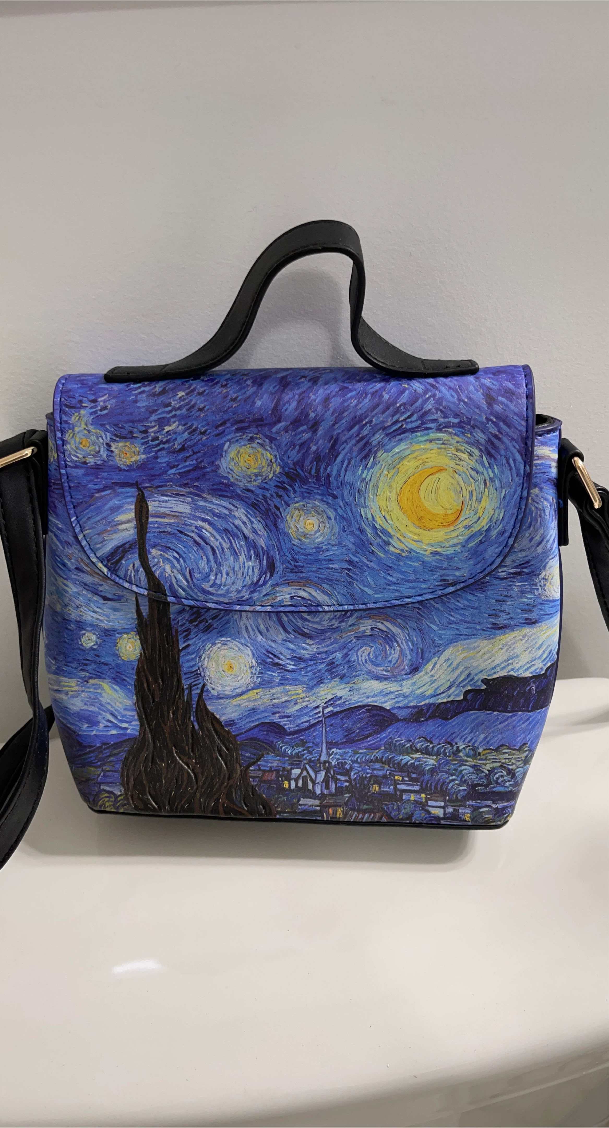Starry Night Print Shoulder Bag