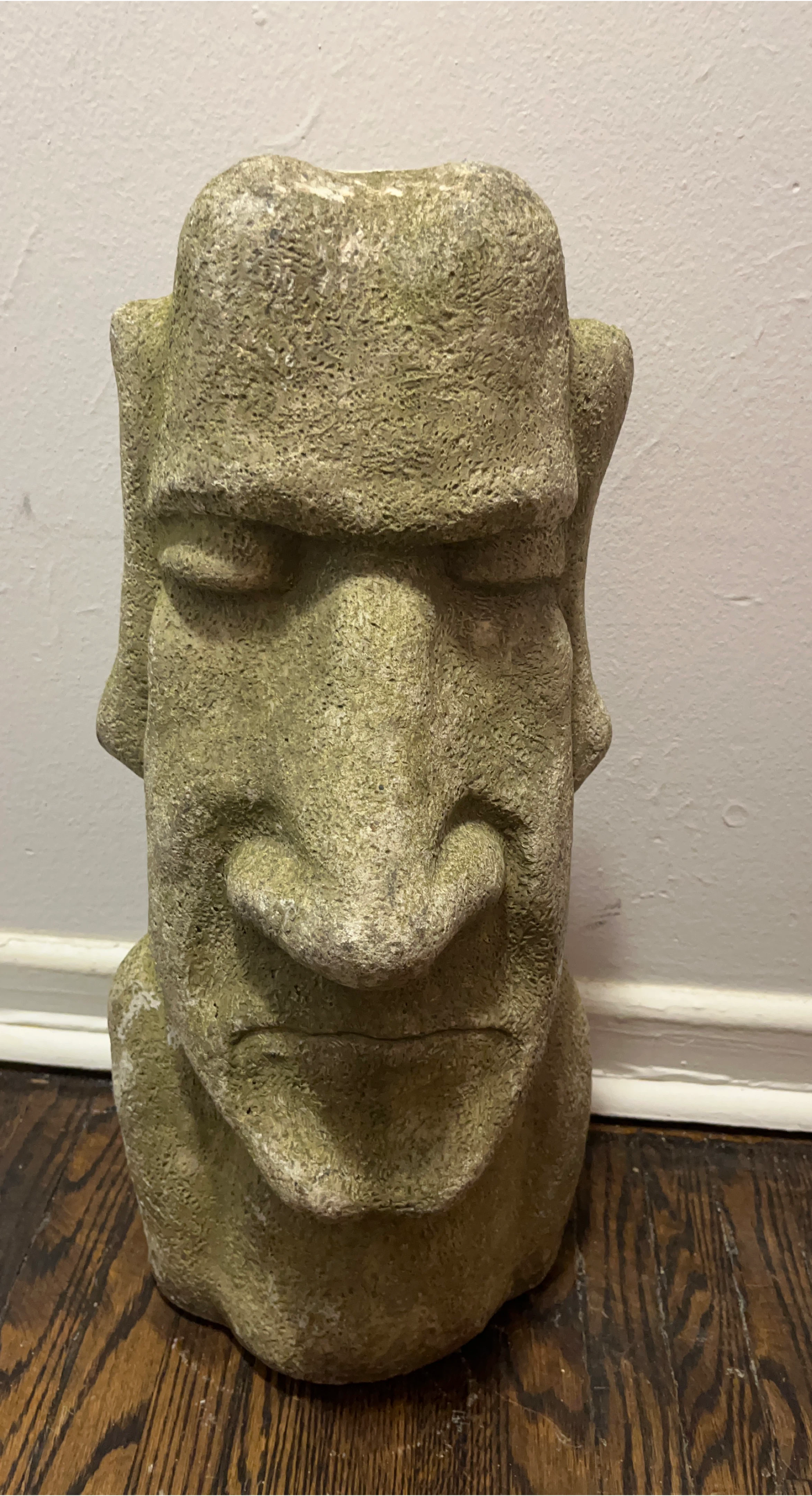 Stone Moai Head Garden Statue