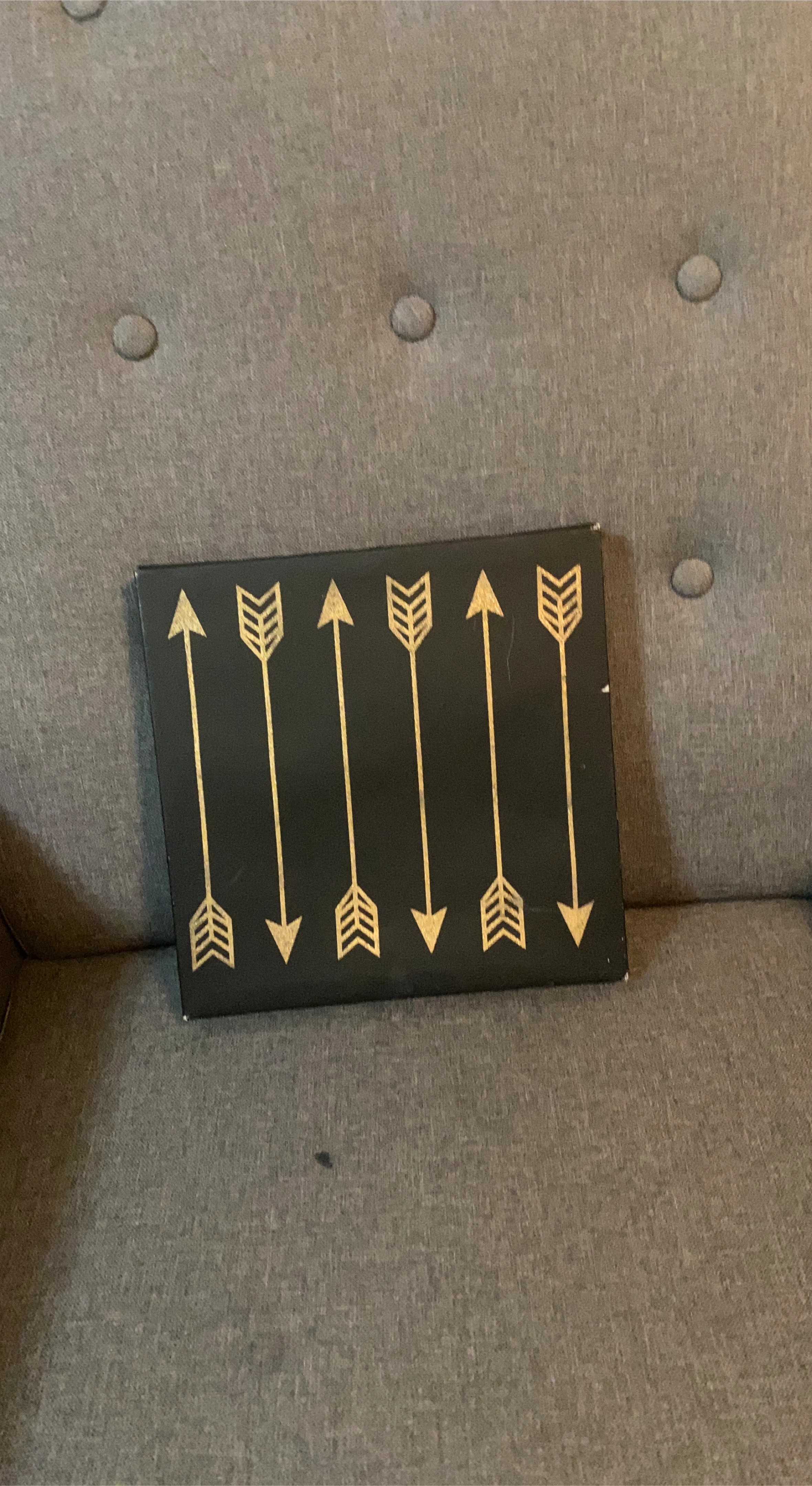 Black Wall Art with Gold Arrows