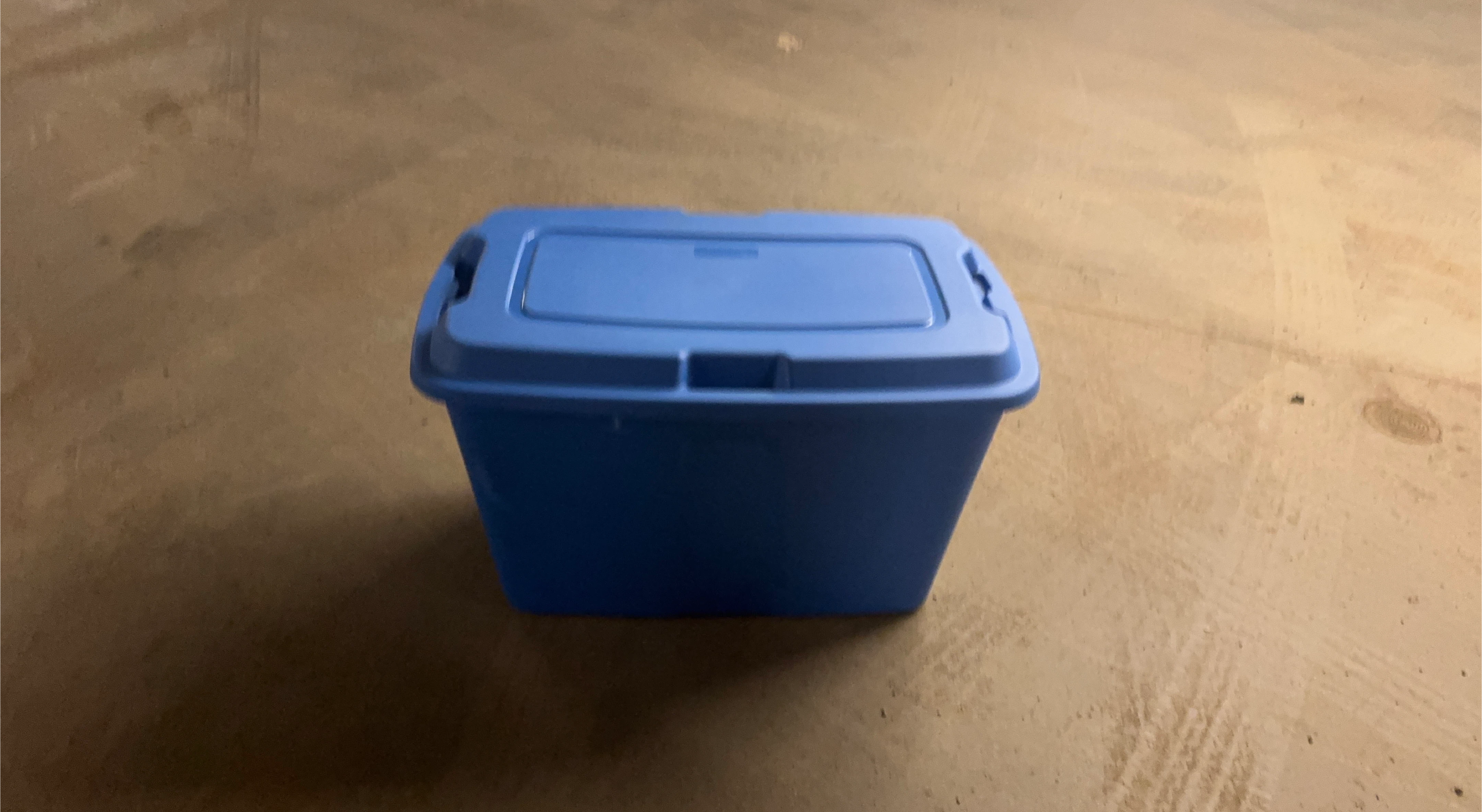 Blue Plastic Storage Bin