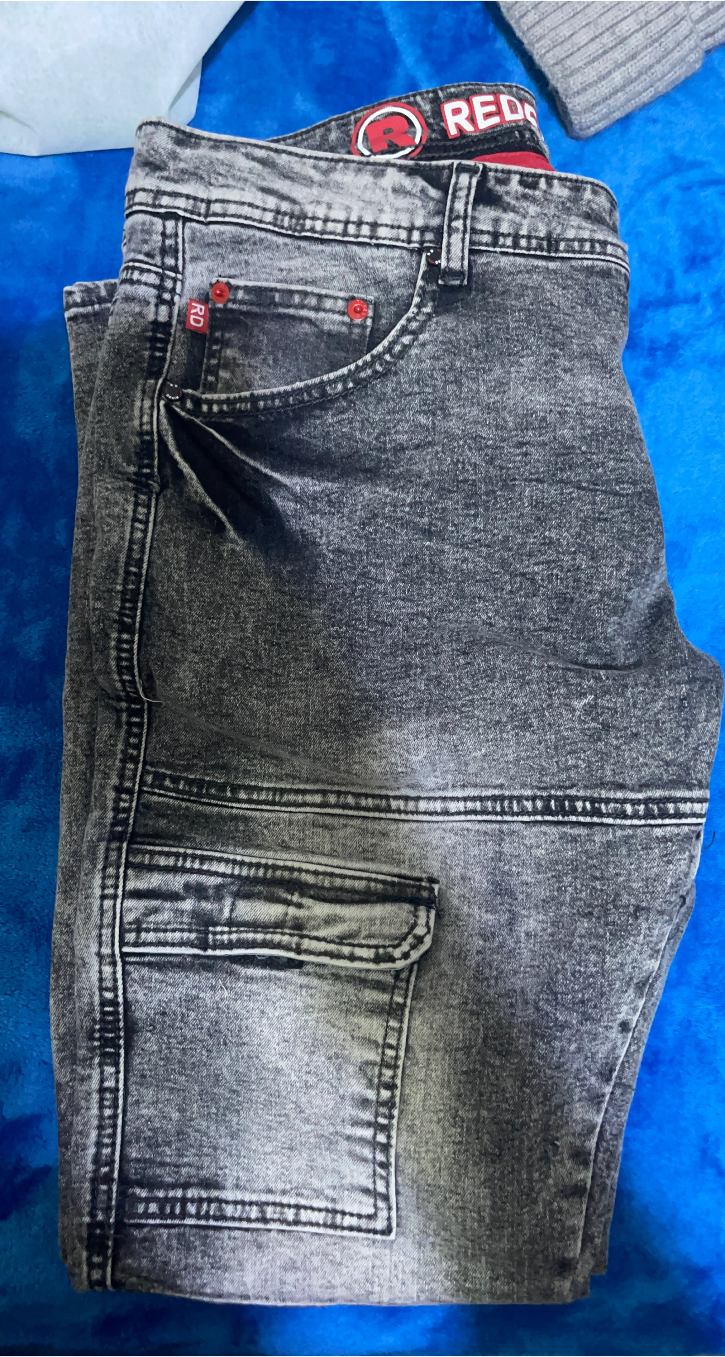 REDRED Cargo Jeans - Black Wash