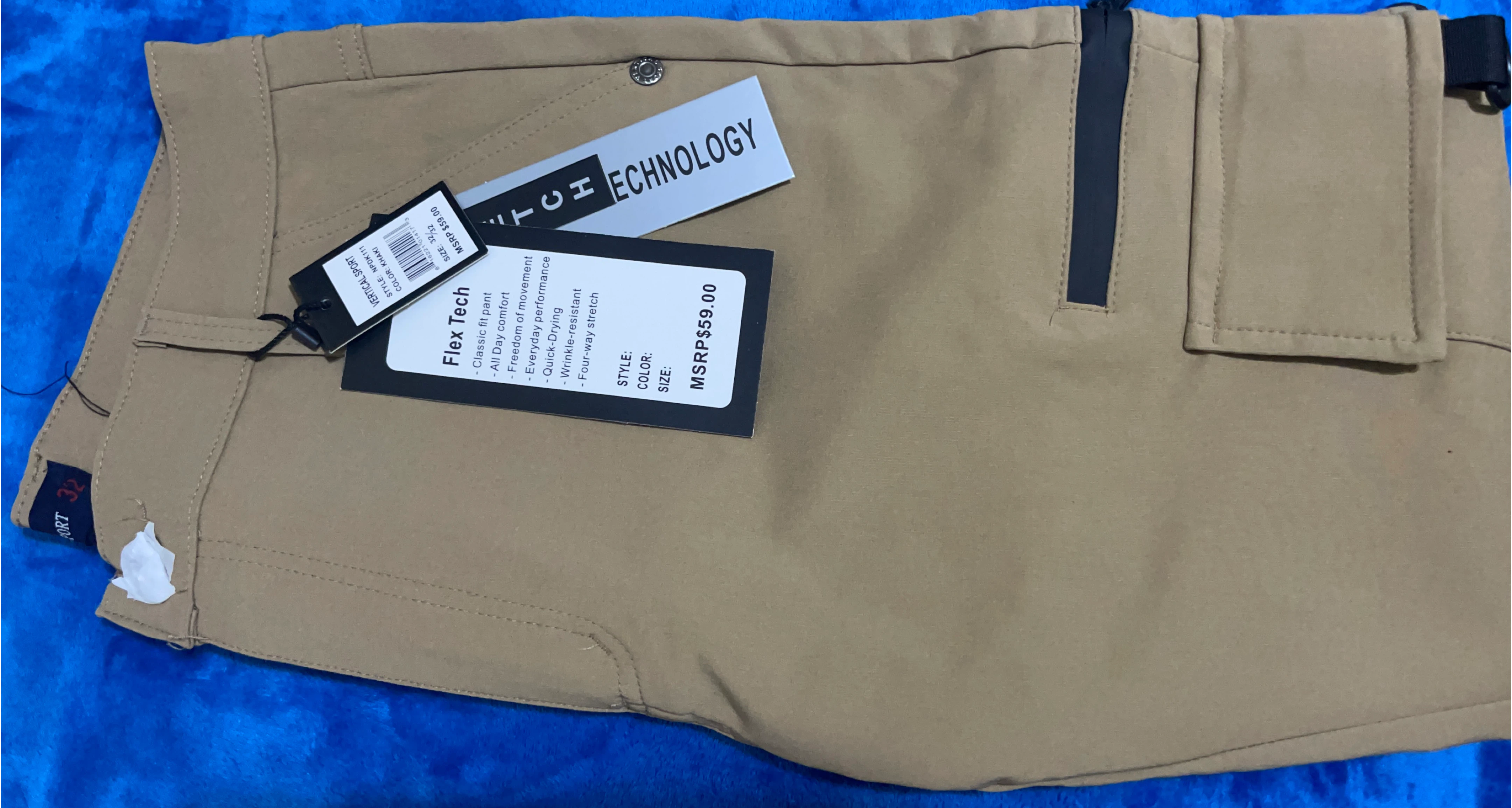 Flex Tech Pants Khaki Size 32/32