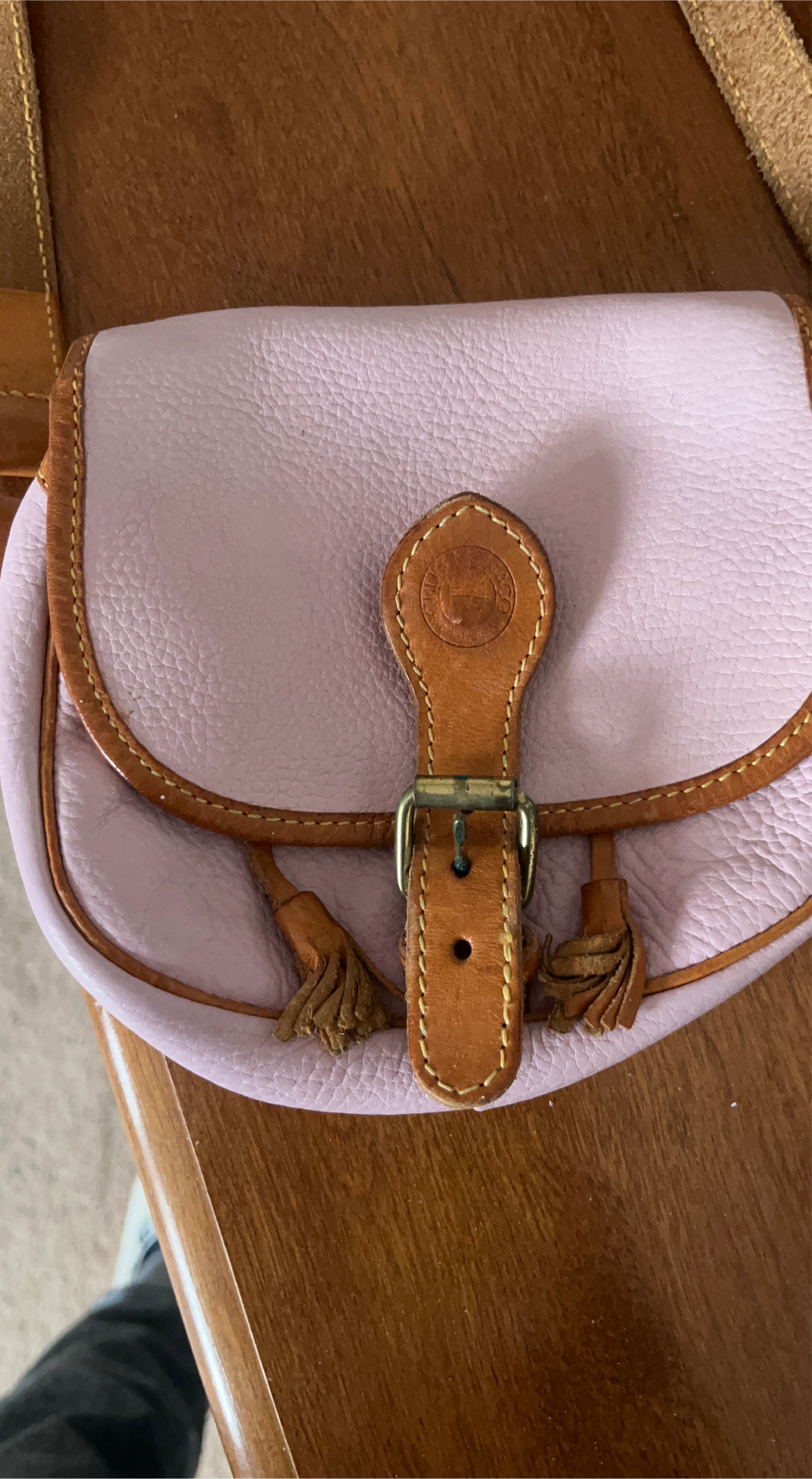 Club Monaco Leather Saddle Bag - Pale Pink