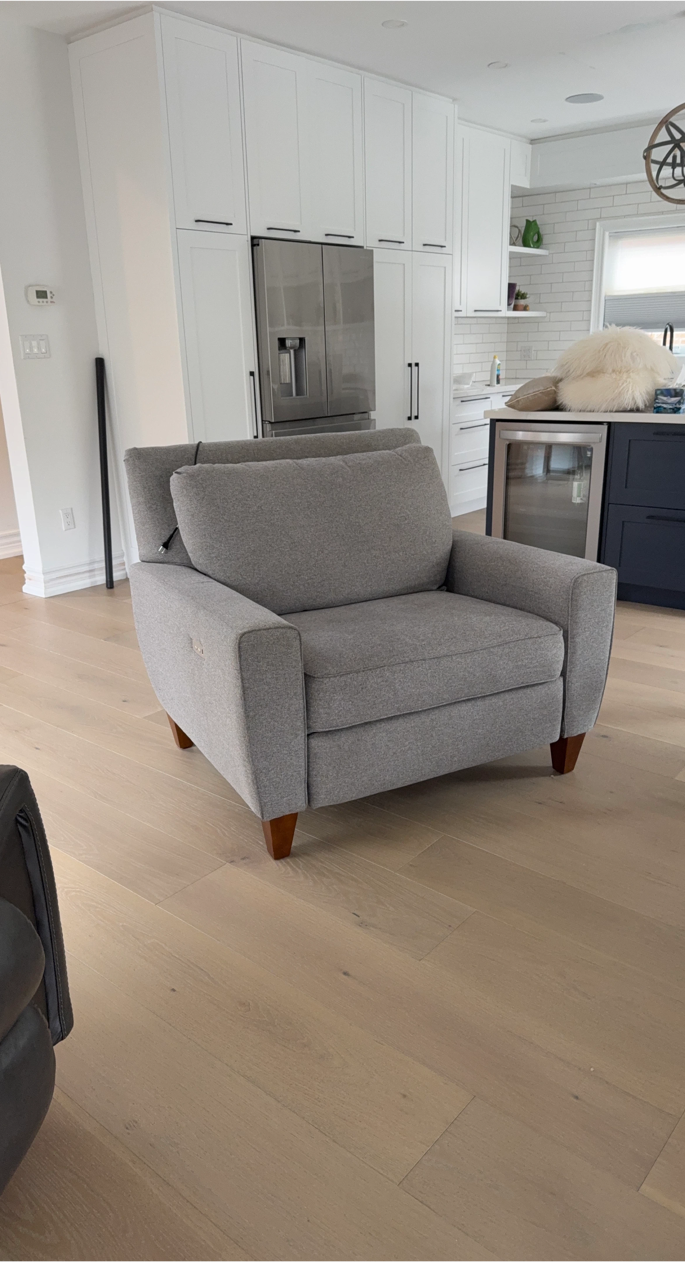 Grey Upholstered Accent Chair